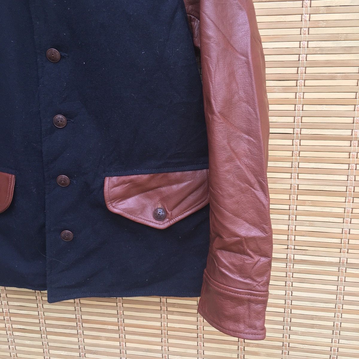 Japanese Brand Japanese Wool Leather Sleeve Light Jacket Size US S / EU 44-46 / 1 - 5 Thumbnail