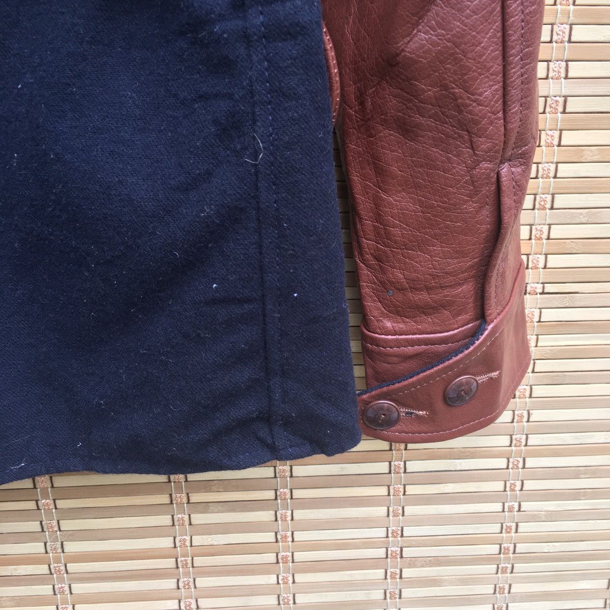 Japanese Brand Japanese Wool Leather Sleeve Light Jacket Size US S / EU 44-46 / 1 - 10 Thumbnail