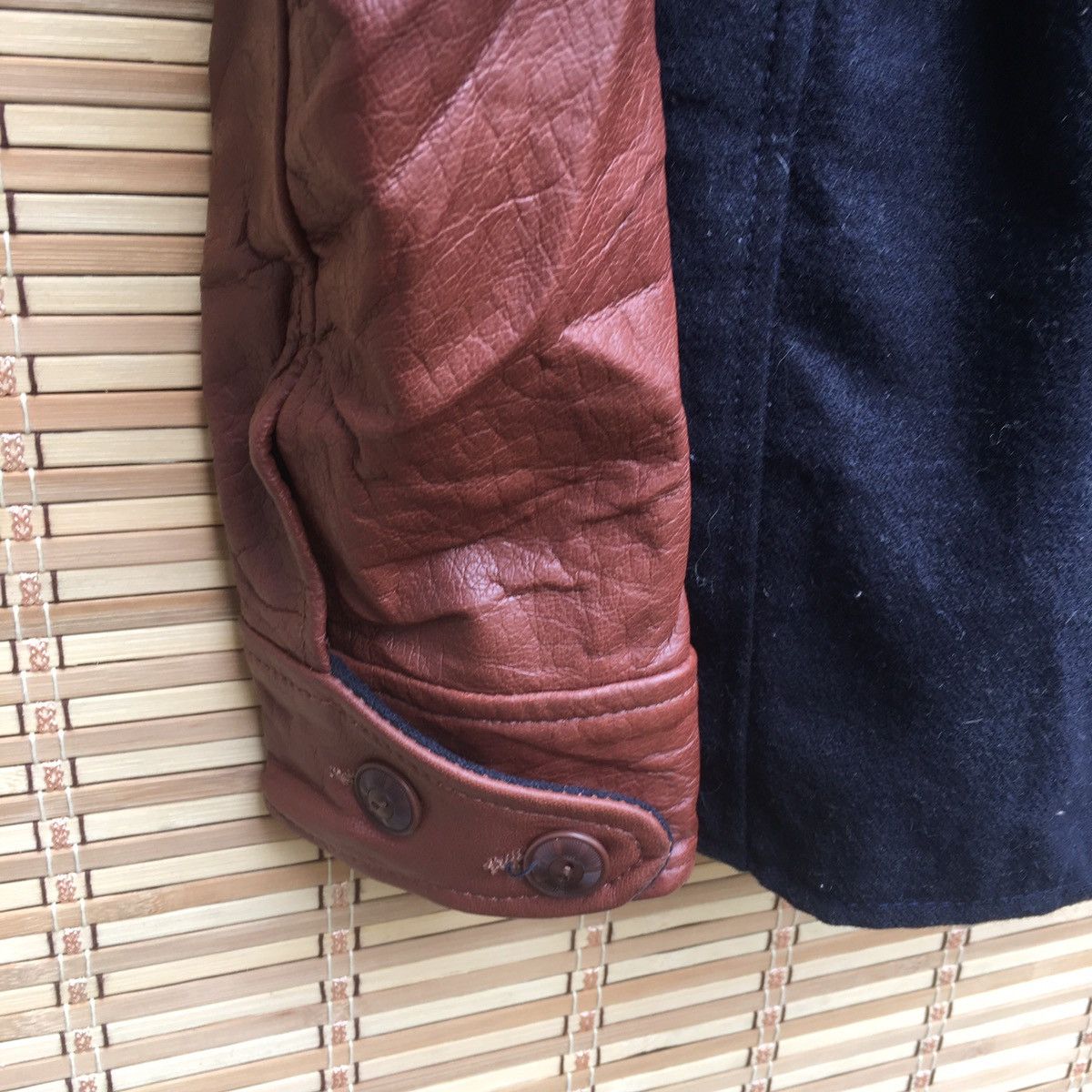 Japanese Brand Japanese Wool Leather Sleeve Light Jacket Size US S / EU 44-46 / 1 - 8 Thumbnail