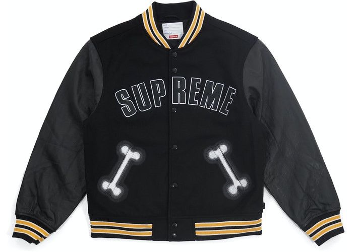 Supreme Supreme Bone Varsity Jacket SANCHEETO Size US M / EU 48-50 / 2 - 2 Thumbnail