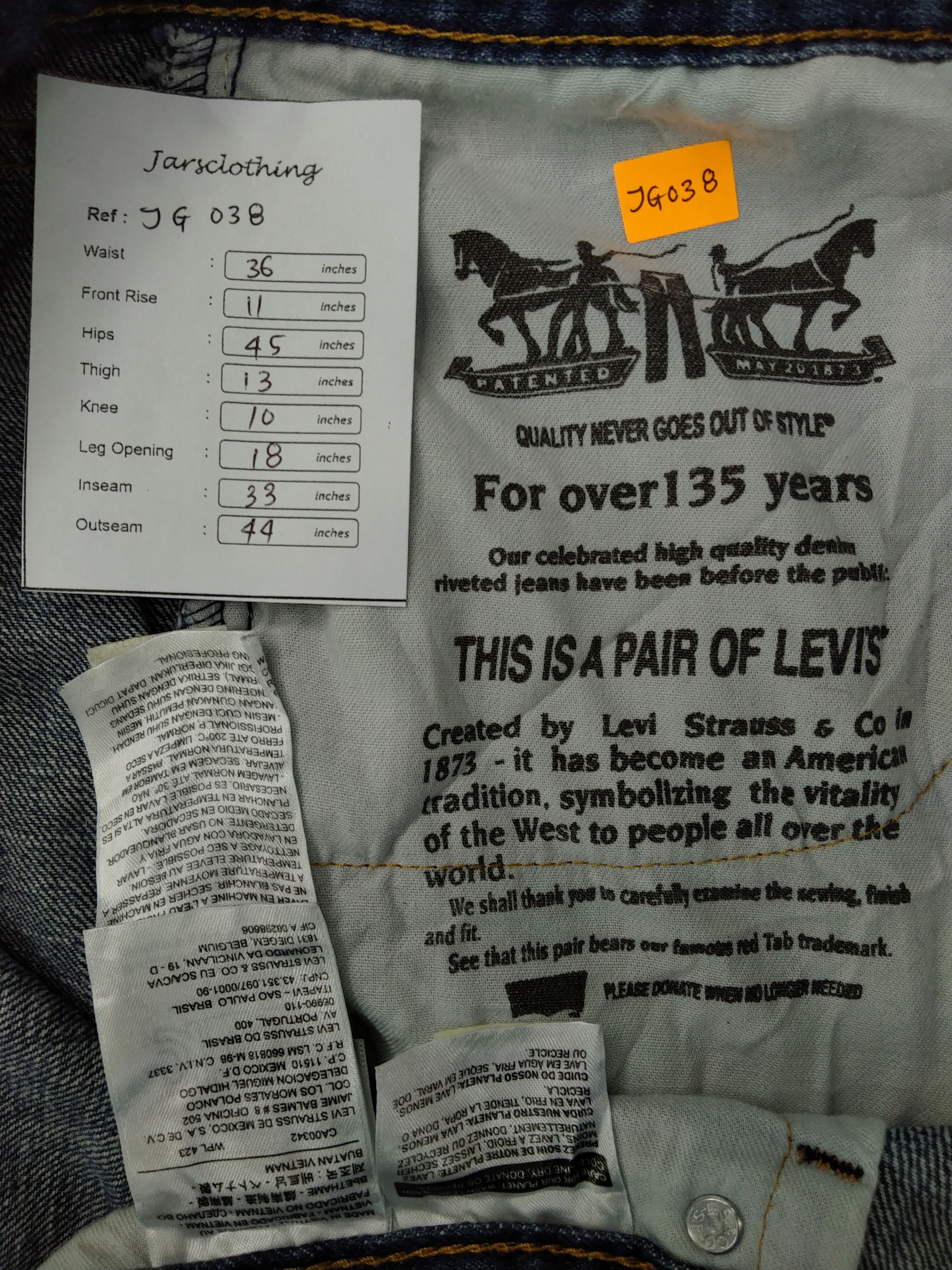 Levi's Blue Levi's 559 Jeans 36x33 Denim -JG038 Size US 36 / EU 52 - 8 Thumbnail