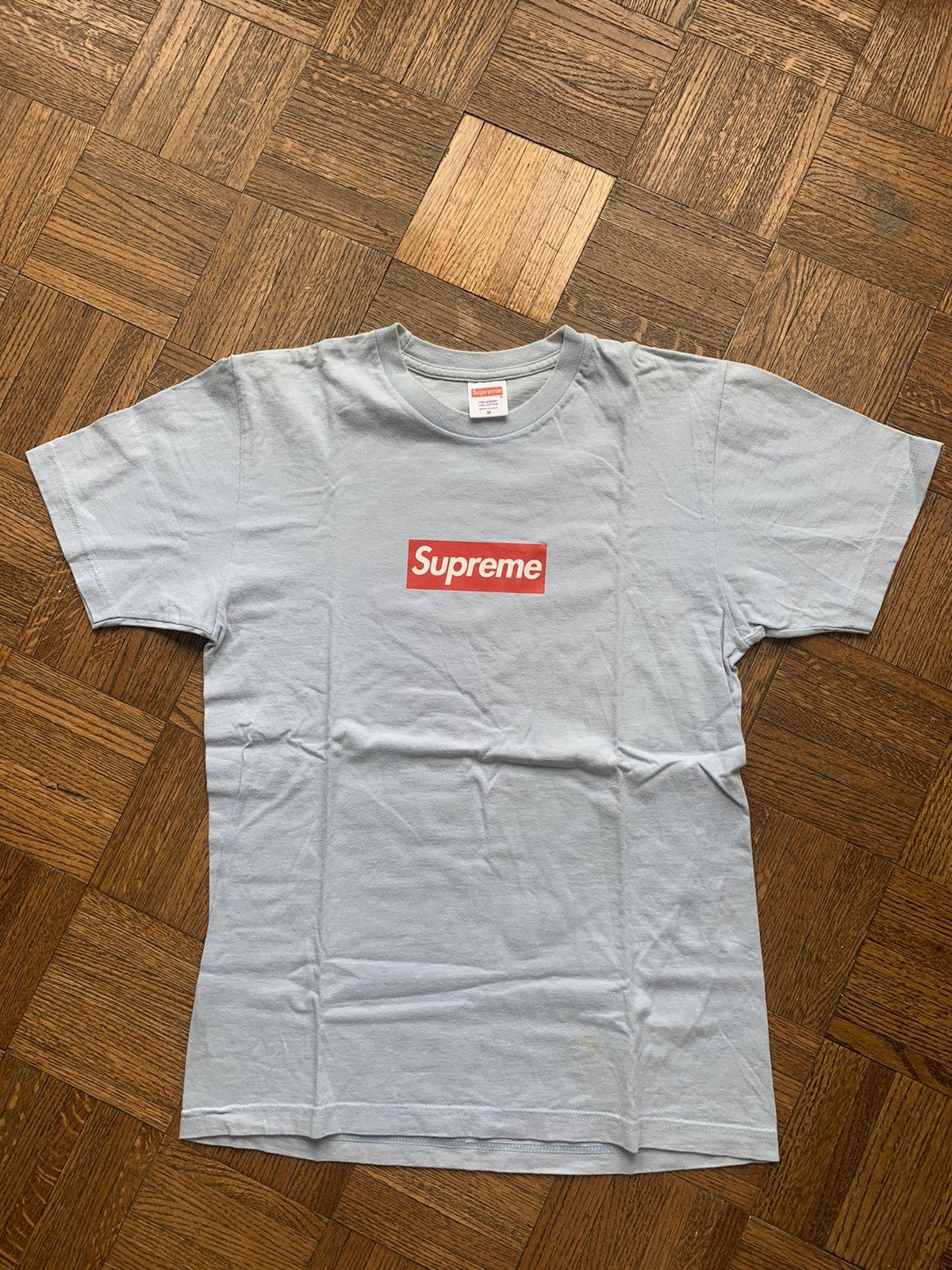 Supreme 20th Anniversary Supreme Box Logo Baby Blue Tee Size US M / EU 48-50 / 2 - 6 Thumbnail
