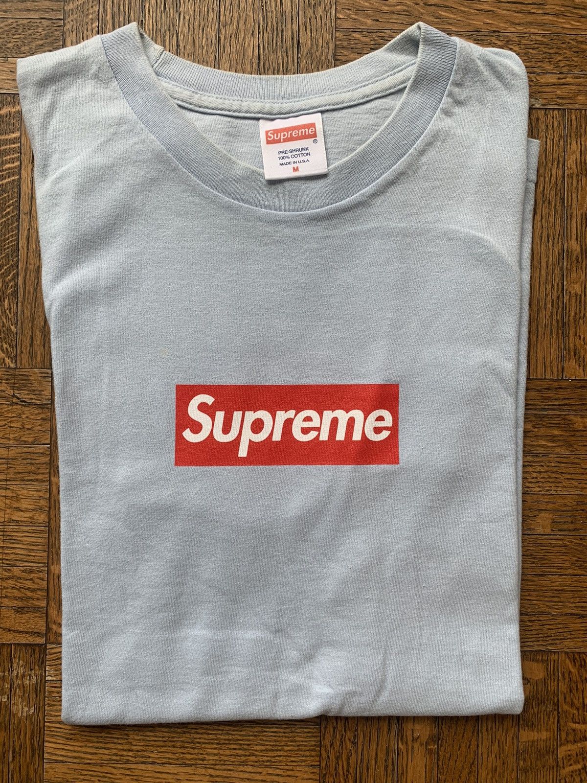Supreme 20th Anniversary Supreme Box Logo Baby Blue Tee Size US M / EU 48-50 / 2 - 2 Thumbnail
