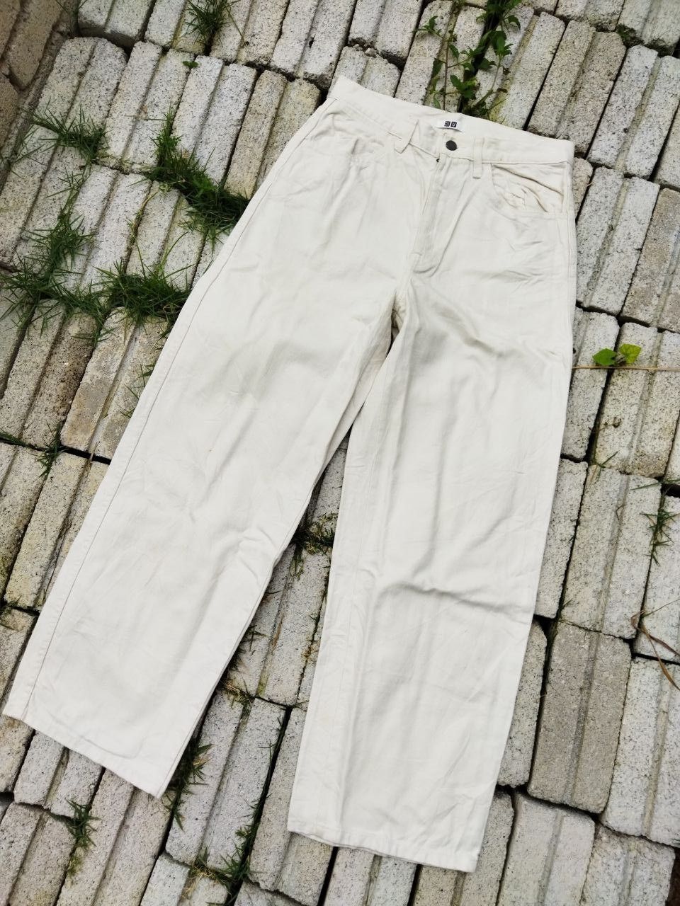 Japanese Brand Rare🔥Uniqlo X Christophe Lemaire White Baggy Jeans Size US 28 / EU 44 - 2 Thumbnail