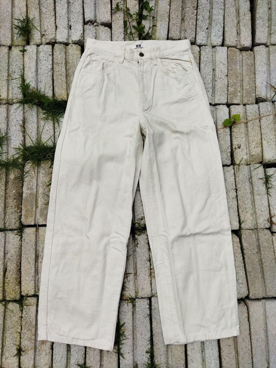 image of Christophe Lemaire White Baggy Jeans, Men's (Size 27)