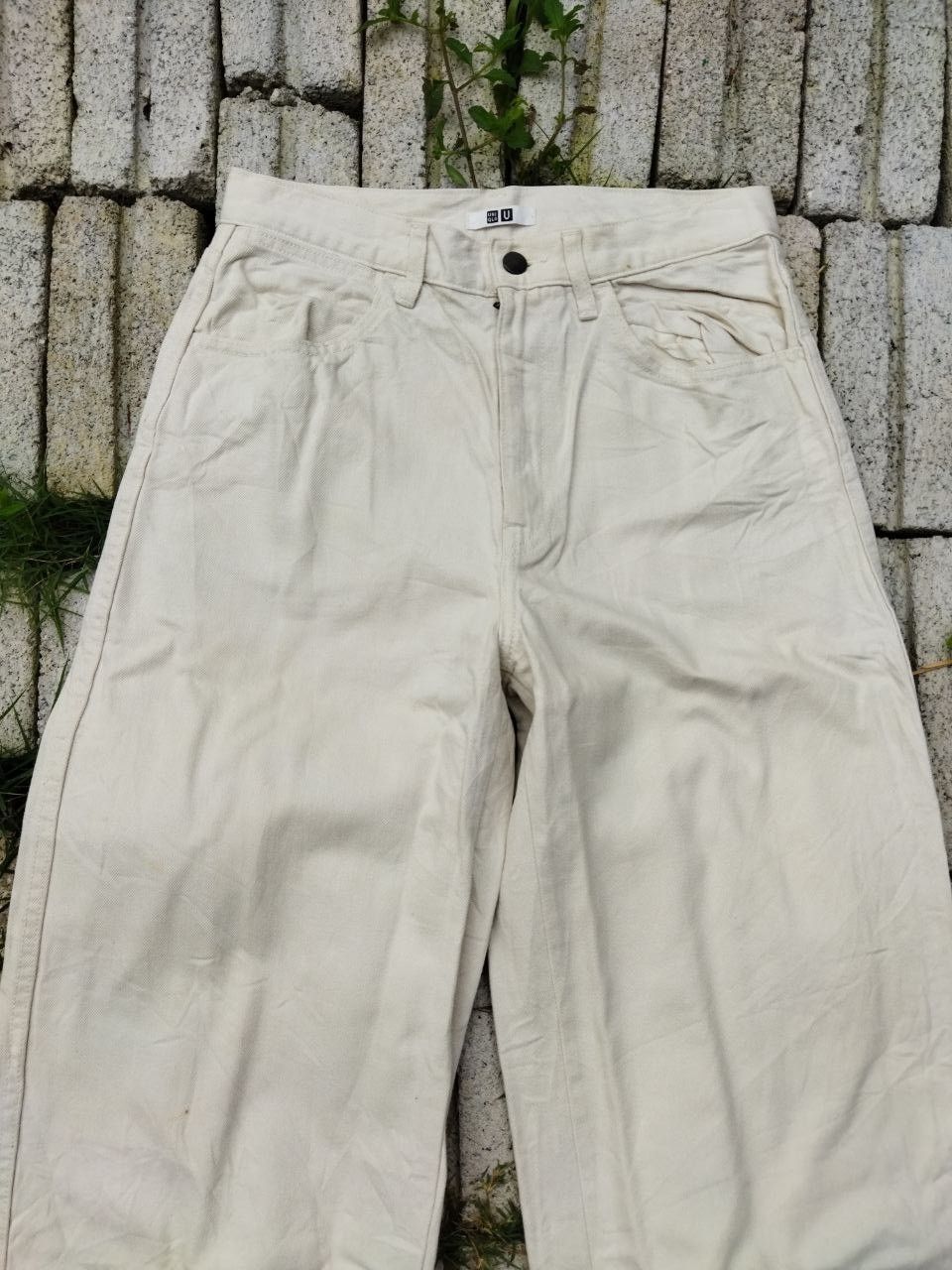 Japanese Brand Rare🔥Uniqlo X Christophe Lemaire White Baggy Jeans Size US 28 / EU 44 - 3 Thumbnail