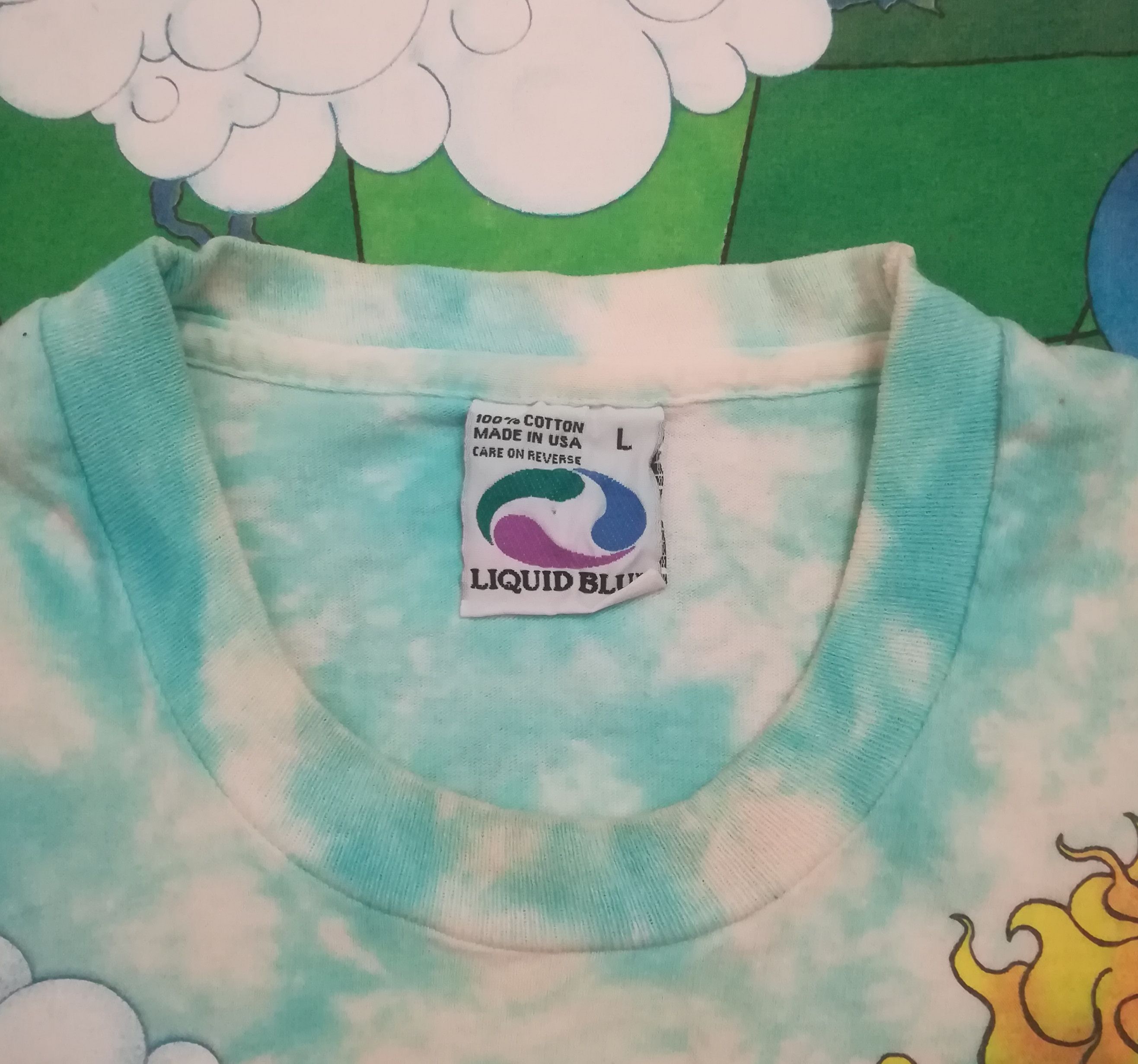 Grateful Dead × Liquid Blue Rare Vintage Grateful Dead Tie Dye Liqiud Blue Tshirt Size US L / EU 52-54 / 3 - 6 Thumbnail