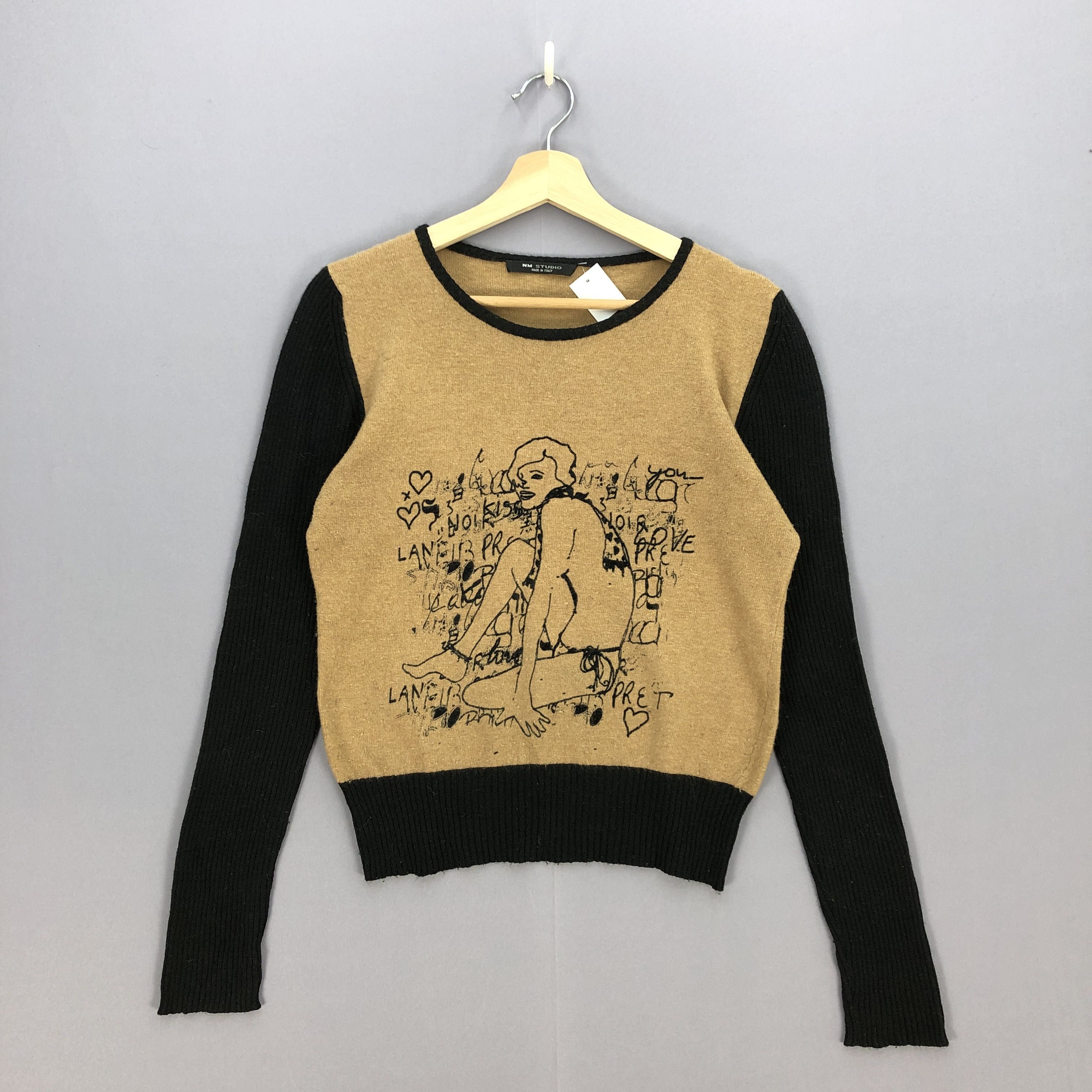 Aran Isles Knitwear × Other Vintage Nude Knit Sweatshirt Beige Knitwear | BS20298. Size XS / US 0-2 / IT 36-38 - 1 Thumbnail