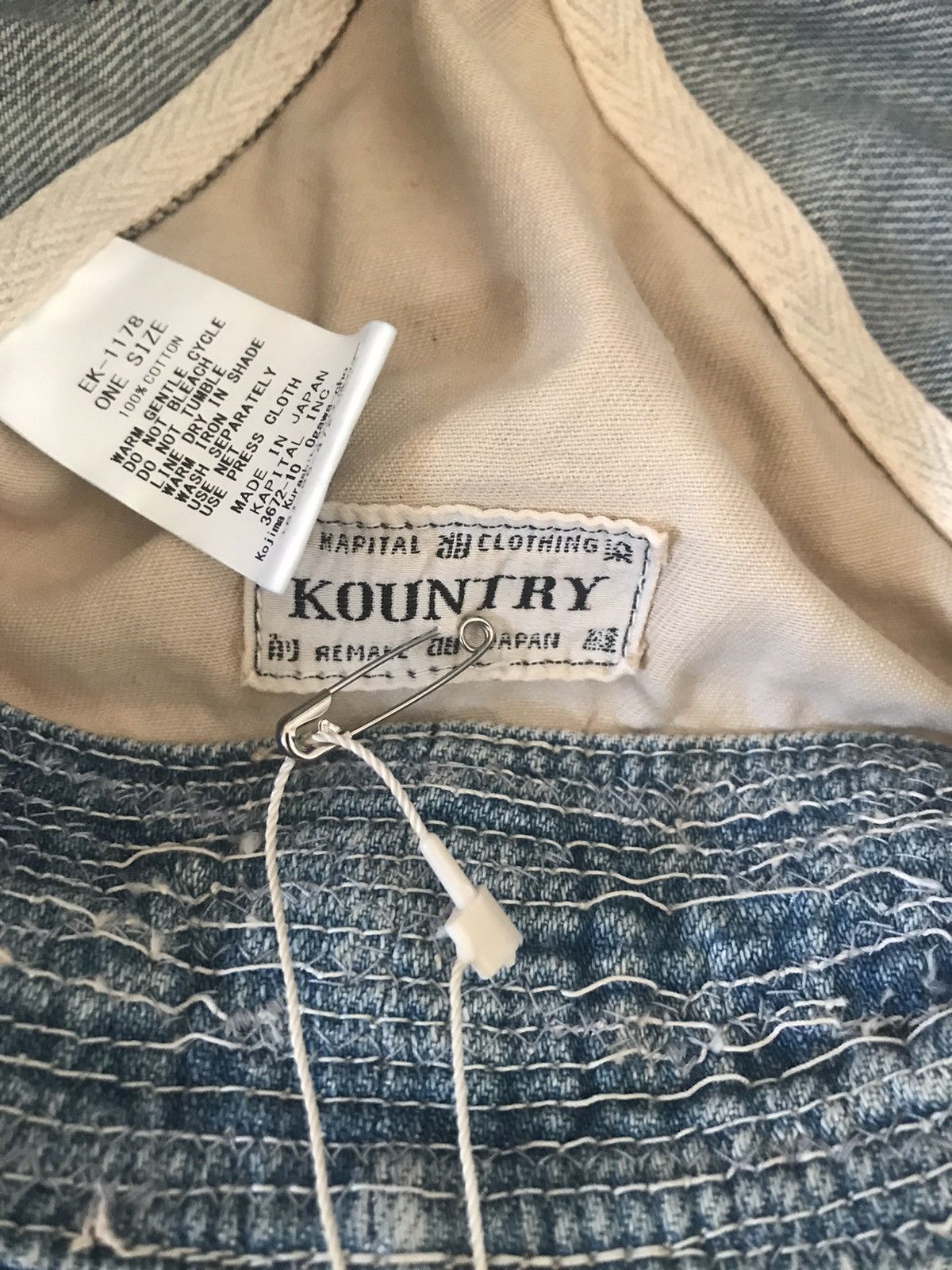 Kapital × Kapital Kountry 11.5oz Denim Old Man And Sea Bucket Hat (Crash Remake). Size ONE SIZE - 14 Thumbnail
