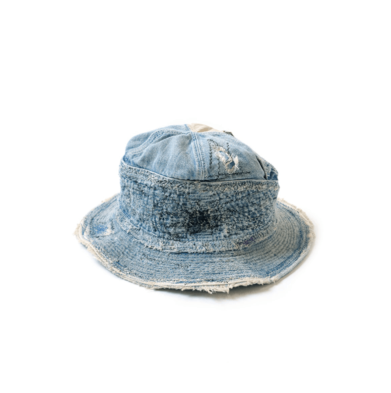 Kapital × Kapital Kountry 11.5oz Denim Old Man And Sea Bucket Hat (Crash Remake). Size ONE SIZE - 1 Thumbnail
