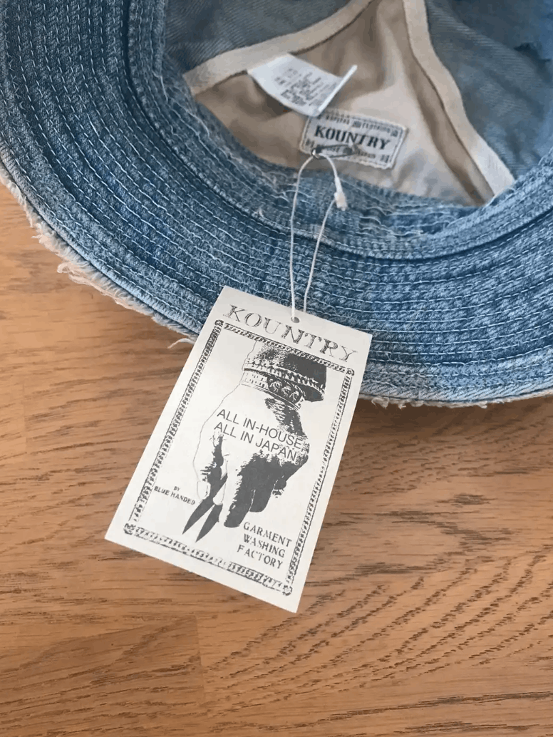 Kapital × Kapital Kountry 11.5oz Denim Old Man And Sea Bucket Hat (Crash Remake). Size ONE SIZE - 25 Thumbnail