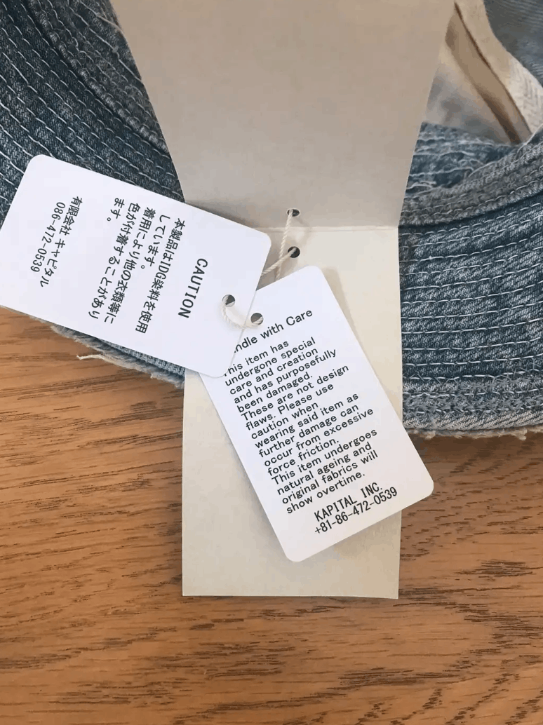 Kapital × Kapital Kountry 11.5oz Denim Old Man And Sea Bucket Hat (Crash Remake). Size ONE SIZE - 21 Thumbnail