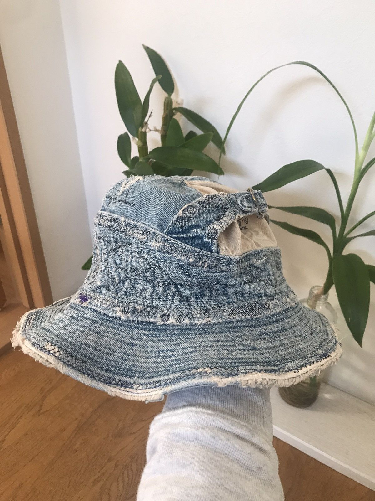 Kapital × Kapital Kountry 11.5oz Denim Old Man And Sea Bucket Hat (Crash Remake). Size ONE SIZE - 10 Thumbnail