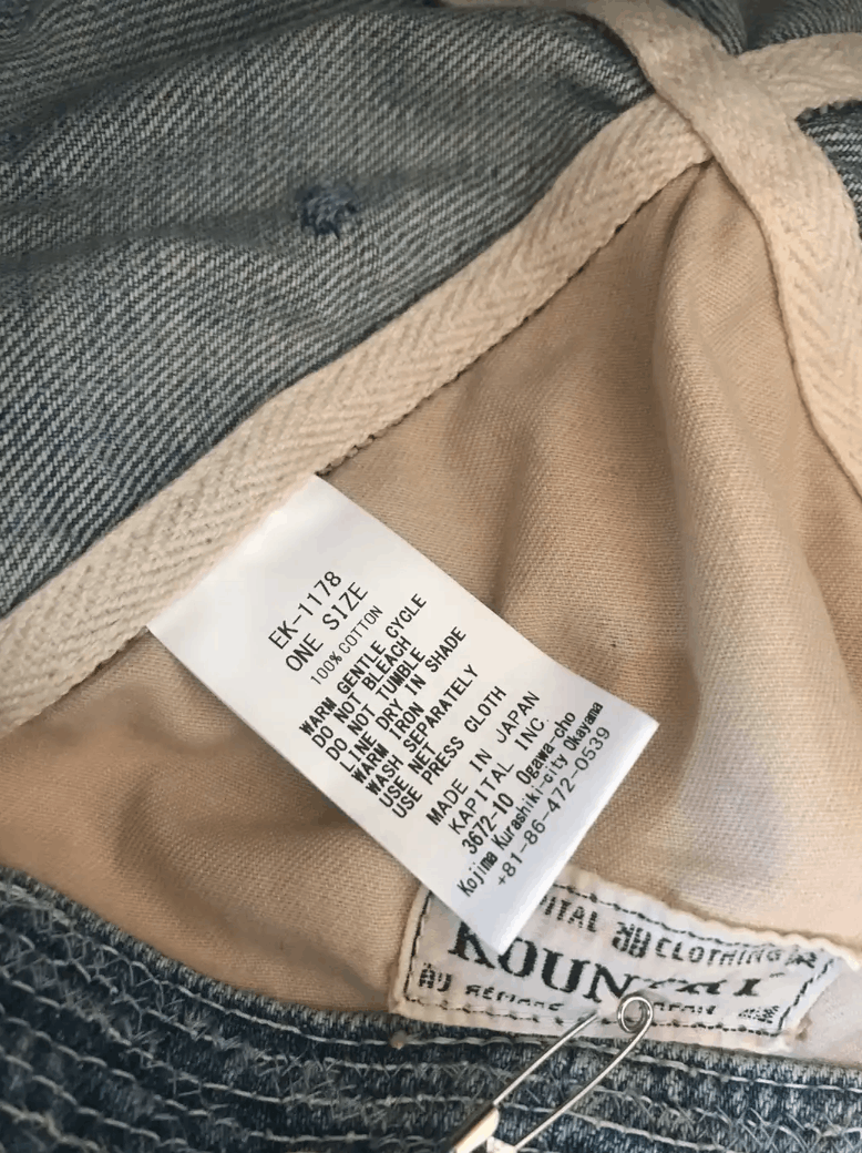 Kapital × Kapital Kountry 11.5oz Denim Old Man And Sea Bucket Hat (Crash Remake). Size ONE SIZE - 24 Thumbnail