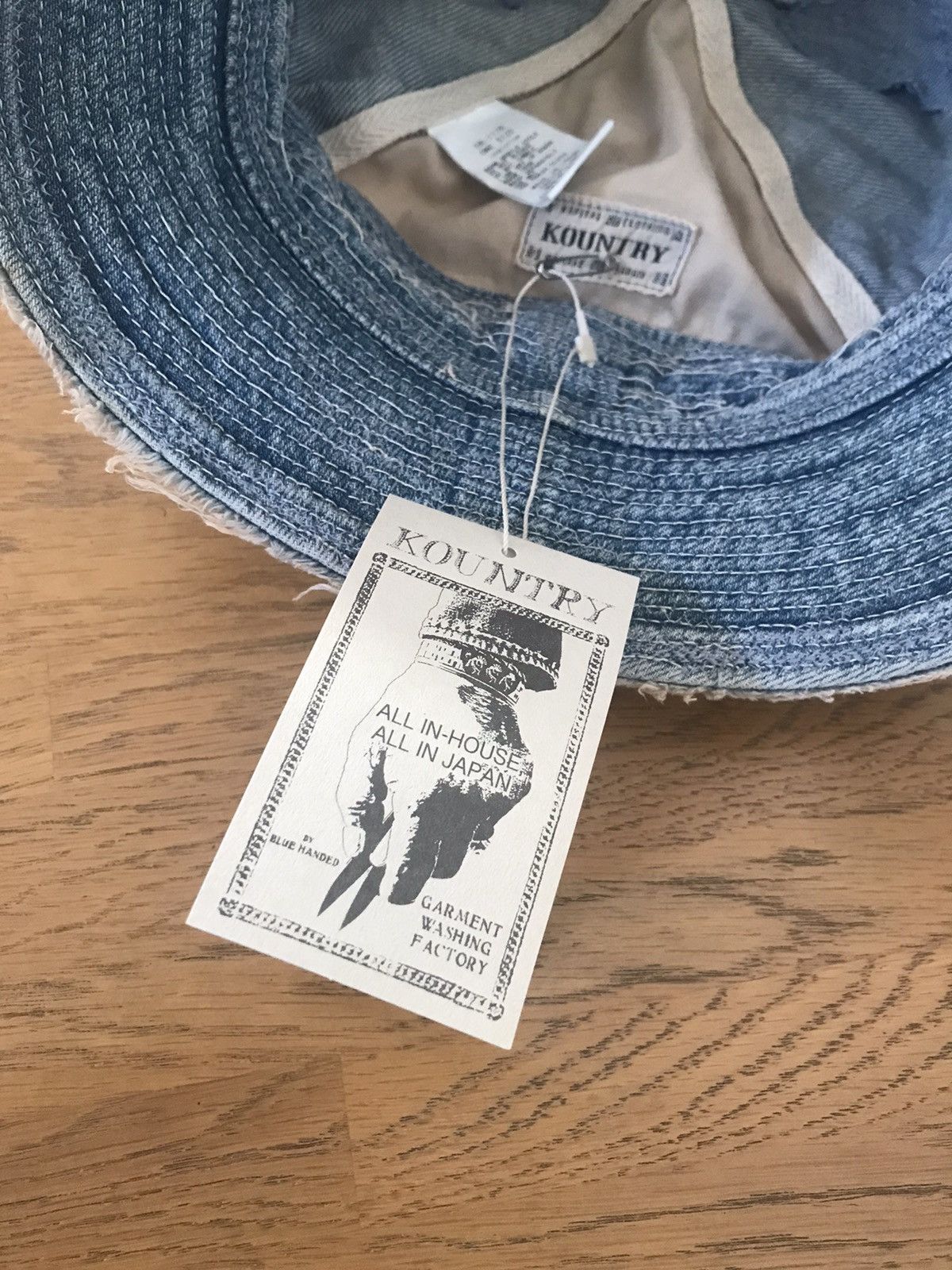Kapital × Kapital Kountry 11.5oz Denim Old Man And Sea Bucket Hat (Crash Remake). Size ONE SIZE - 15 Thumbnail