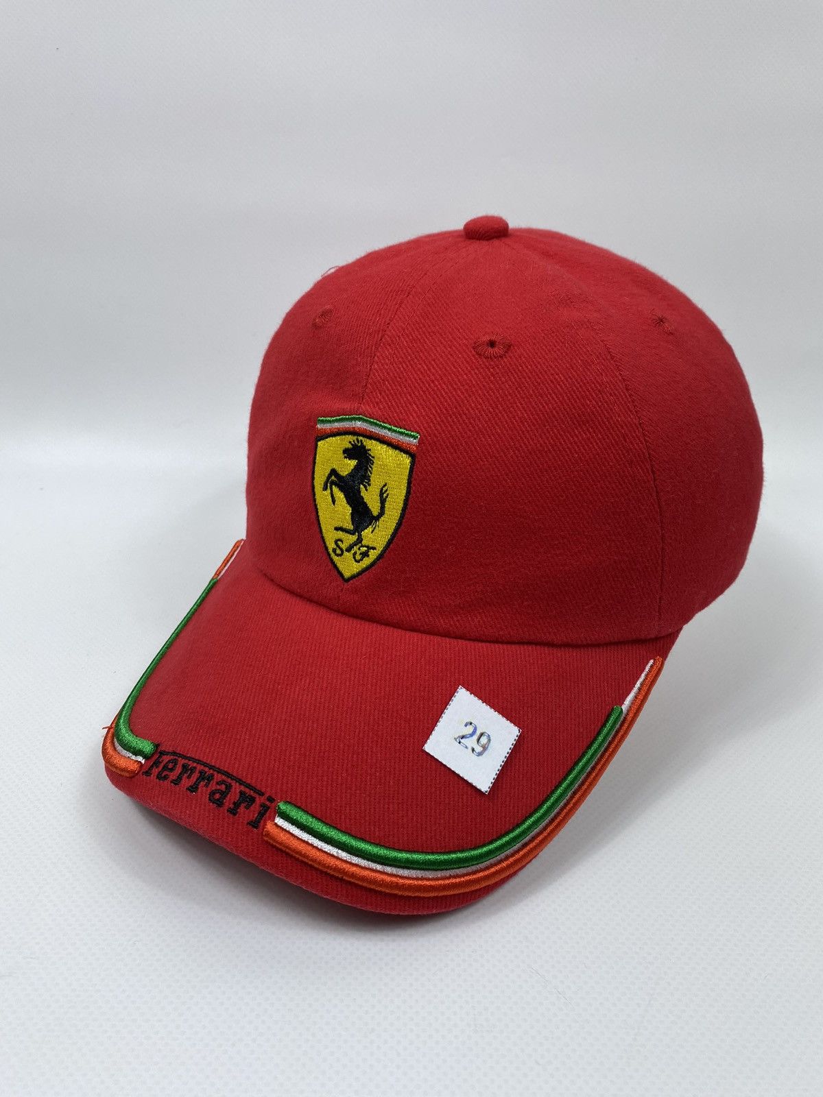 Ferrari 🔥LASTDROP🔥#29 Italian Flag Red Vintage Authentic Hat Cap Size ONE SIZE - 2 Thumbnail
