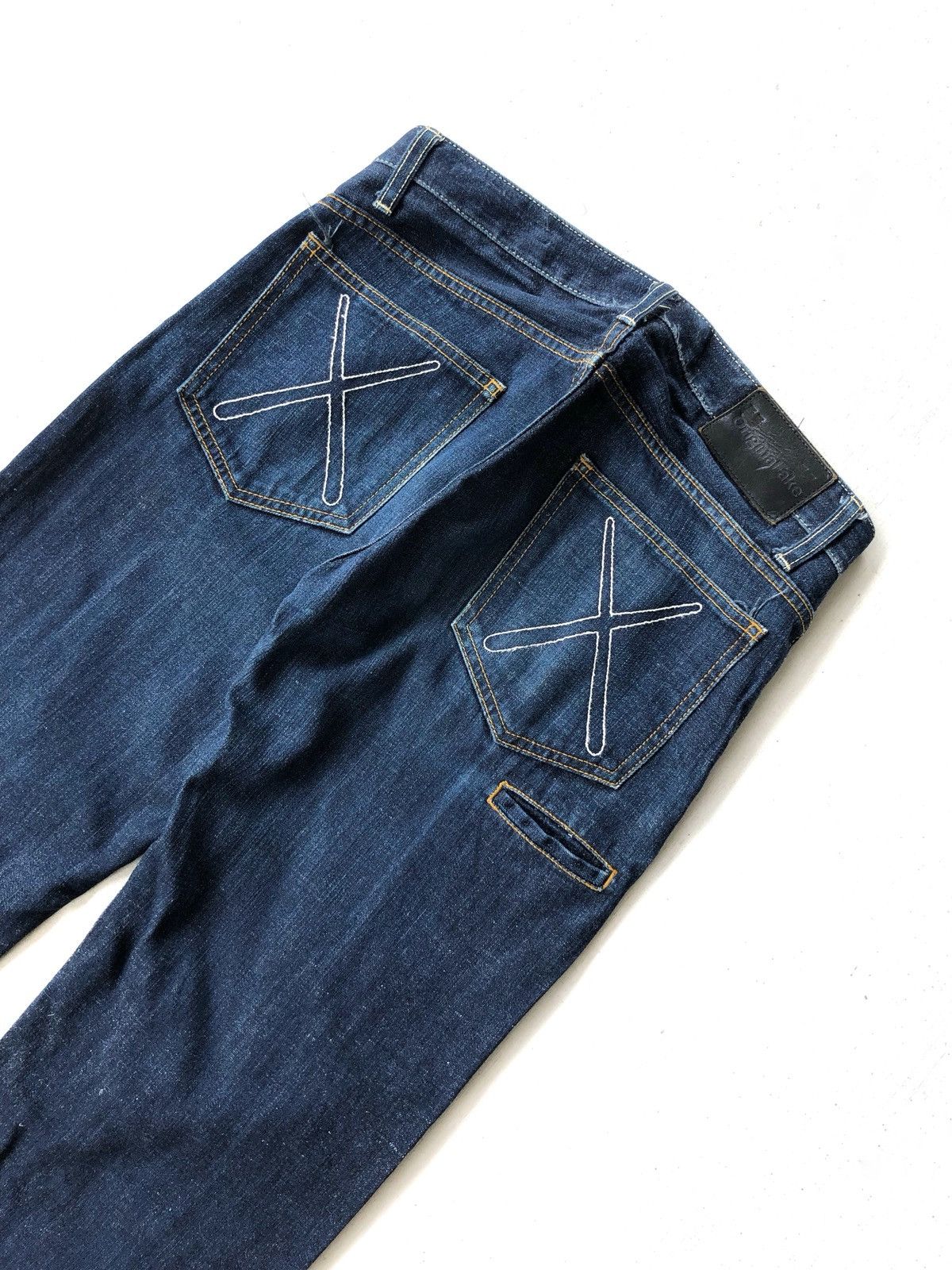 Pre-owned Kaws X Original Fake Grailss10 Original Fake Kaws White Selvage Denim In Dark Blue