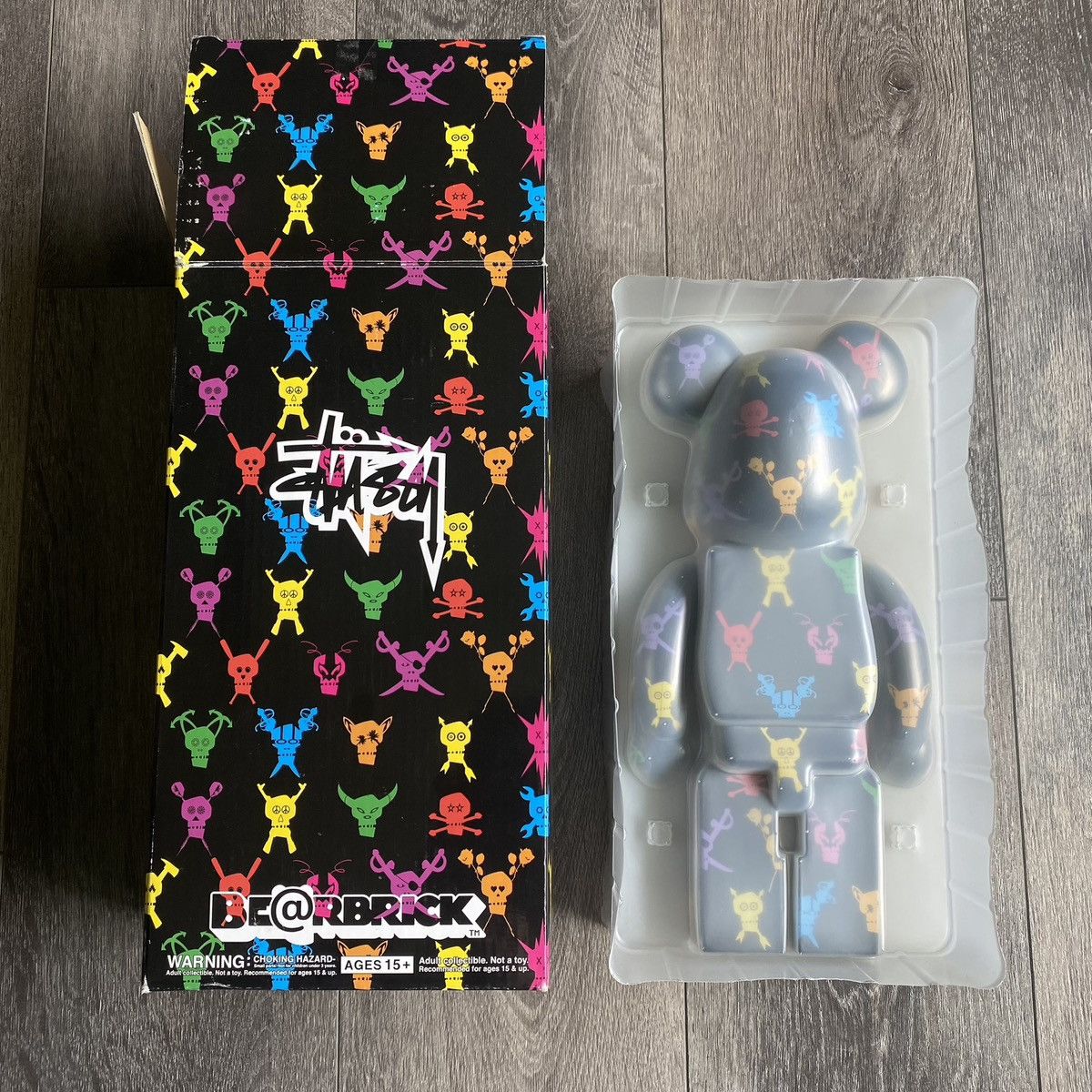 Stussy Stussy x Bearbrick x Futura Medicom 400% Skull Design Rare Size ONE SIZE - 2 Thumbnail
