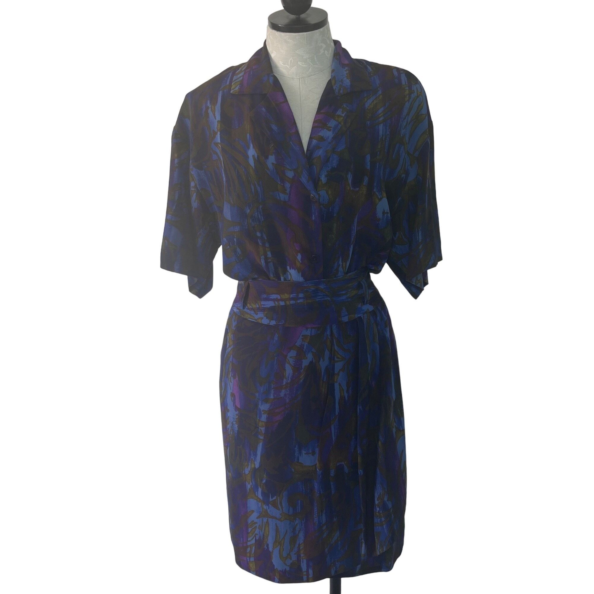 Jupe Crayon Linda Allard Ellen Tracy En Soie Verte - Taille 10, Droite