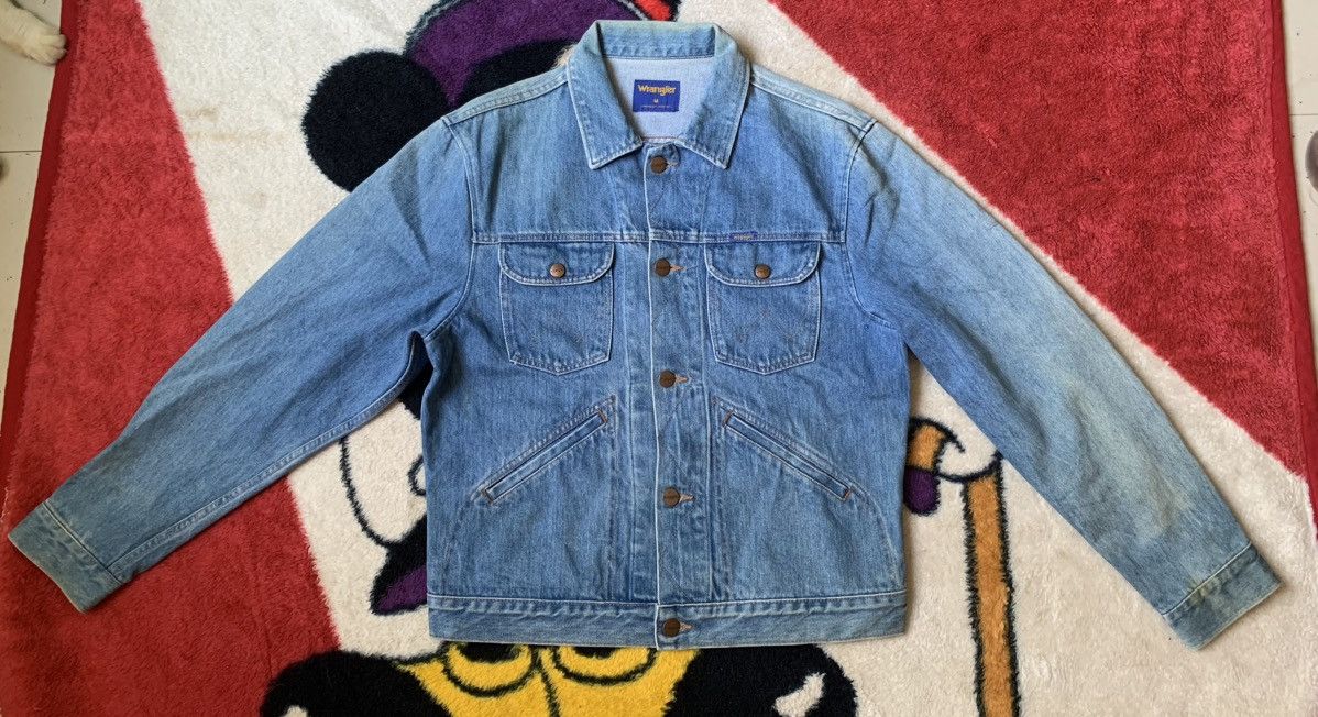 image of Vintage Wrangler Western Denim Jacket in Blue, Men's (Size Medium)