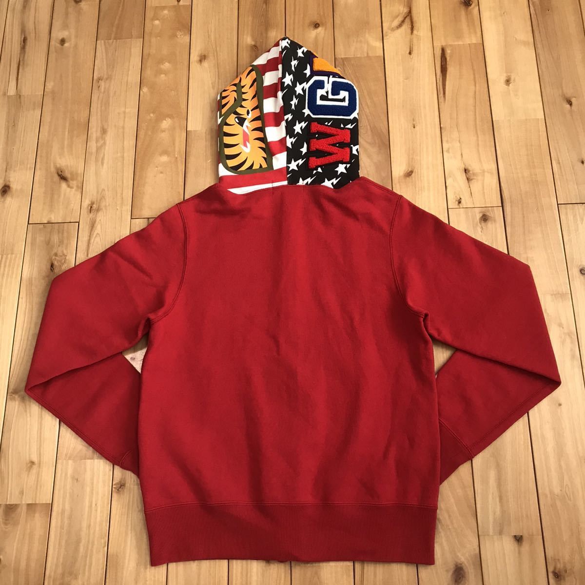 Bape BAPE American Shark full zip hoodie Red Size US S / EU 44-46 / 1 - 5 Thumbnail