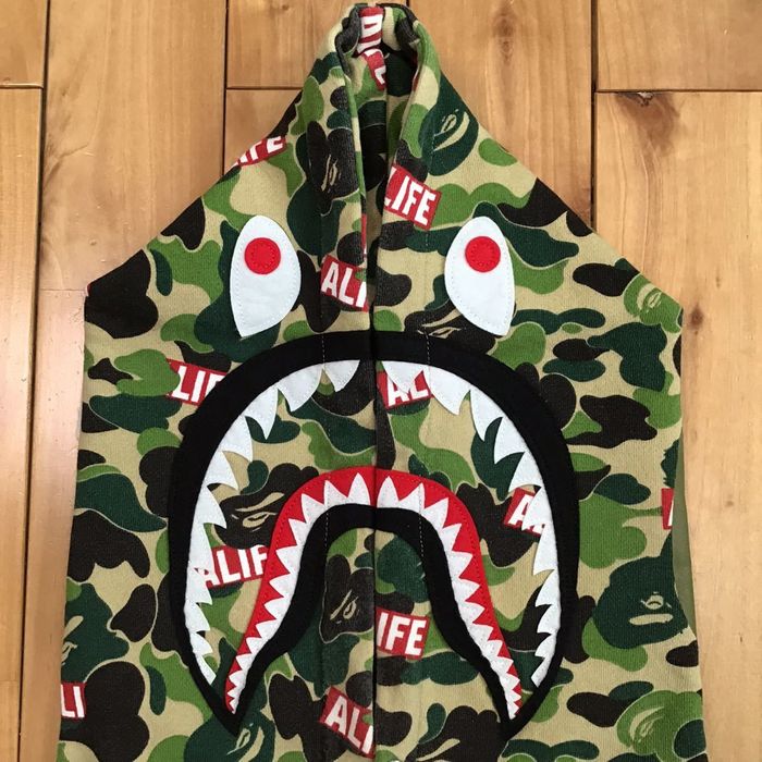 Bape BAPE ALIFE ABC camo Pullover Shark hoodie Grailed