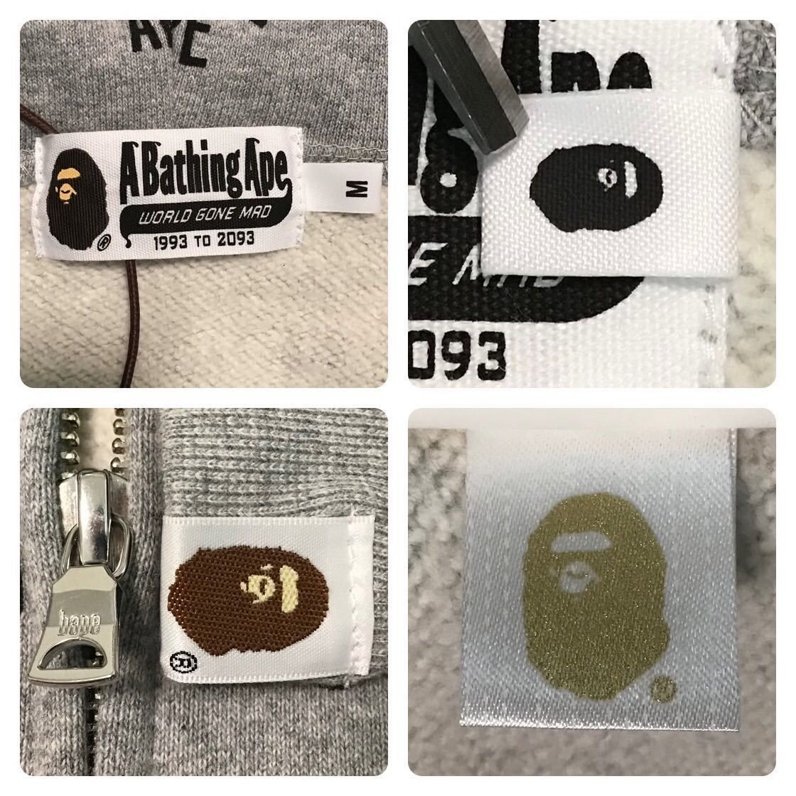 Bape BAPE Monogram BAPE logo full zip hoodie gray Size US M / EU 48-50 / 2 - 6 Thumbnail