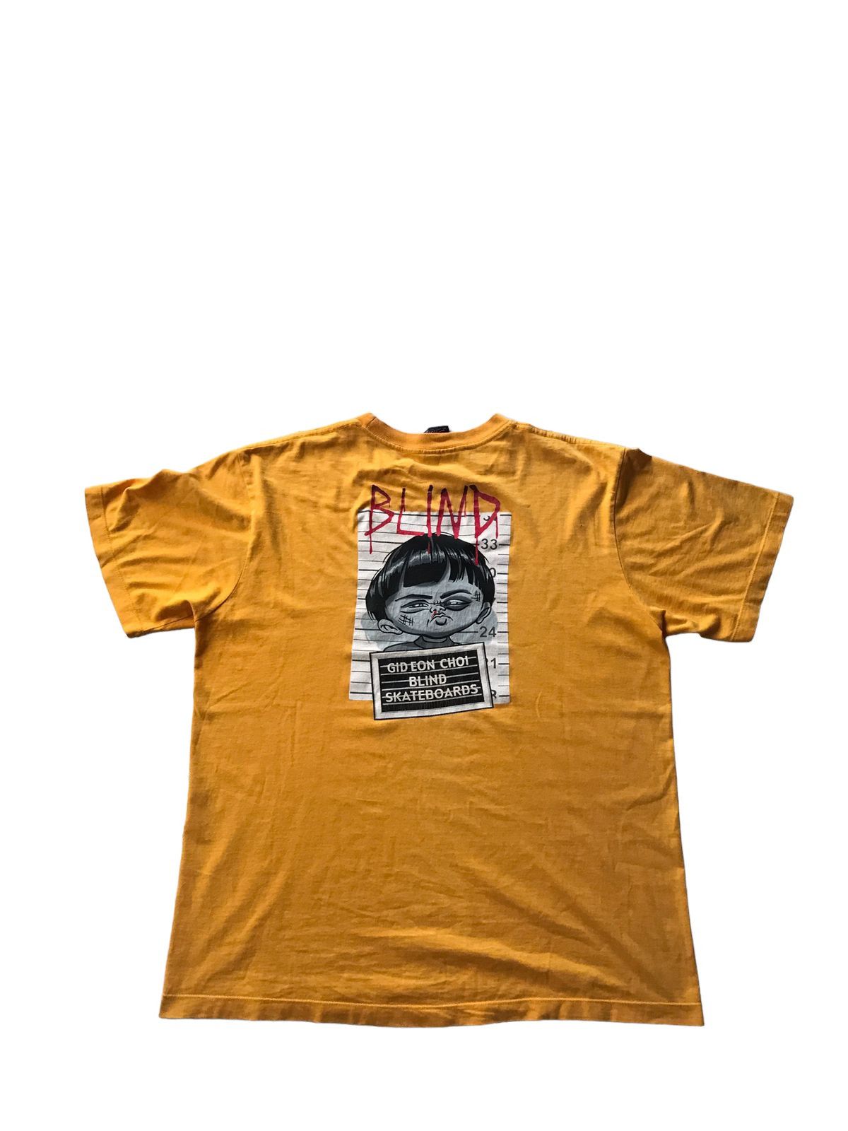 image of Hook Ups Vintage 00’S Blind Skateboard Tee in Yellow, Men's (Size Large)