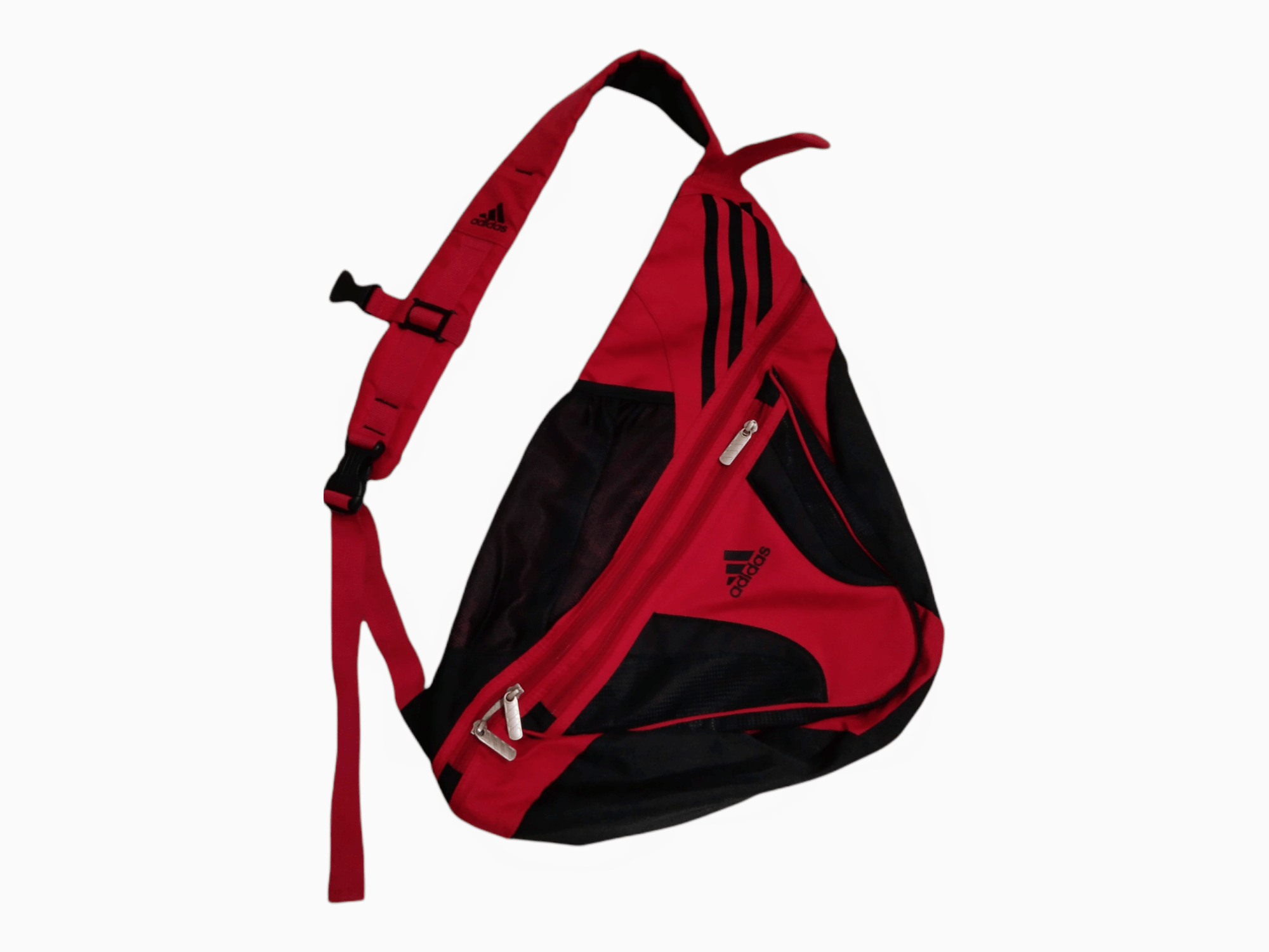 image of Vintage Adidas 3 Stripes Y2K Bodybag in Red, Men's