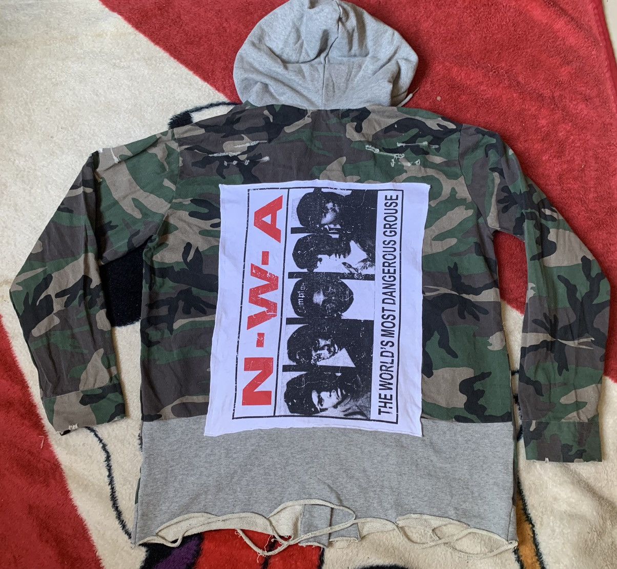 NWA DISTRESSED CAMO HOODIE RARE DESIGN