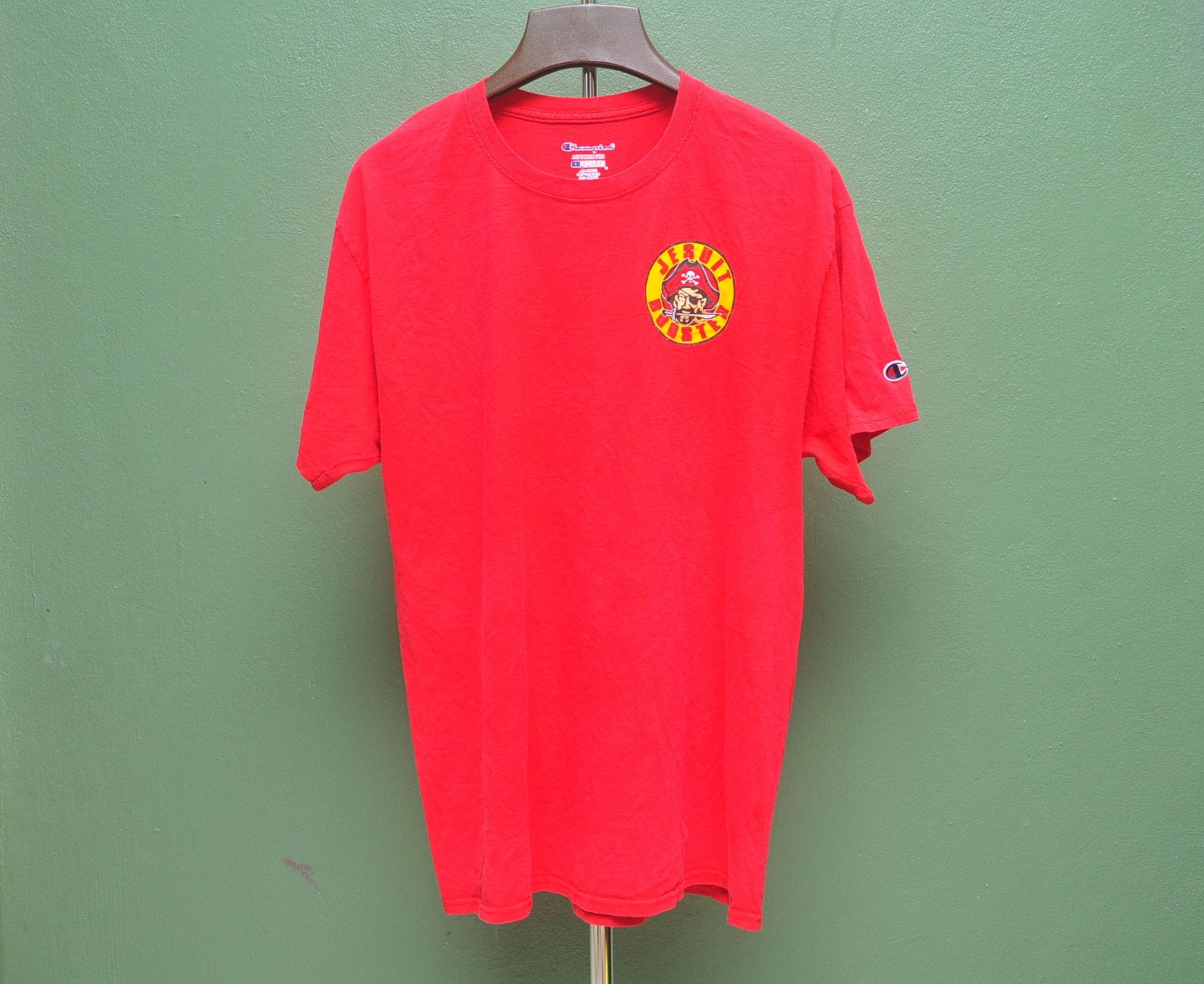 Champion × Designer × Japanese Brand Vintage Champion X Jesuit Booster Red Shirt Size US L / EU 52-54 / 3 - 2 Thumbnail