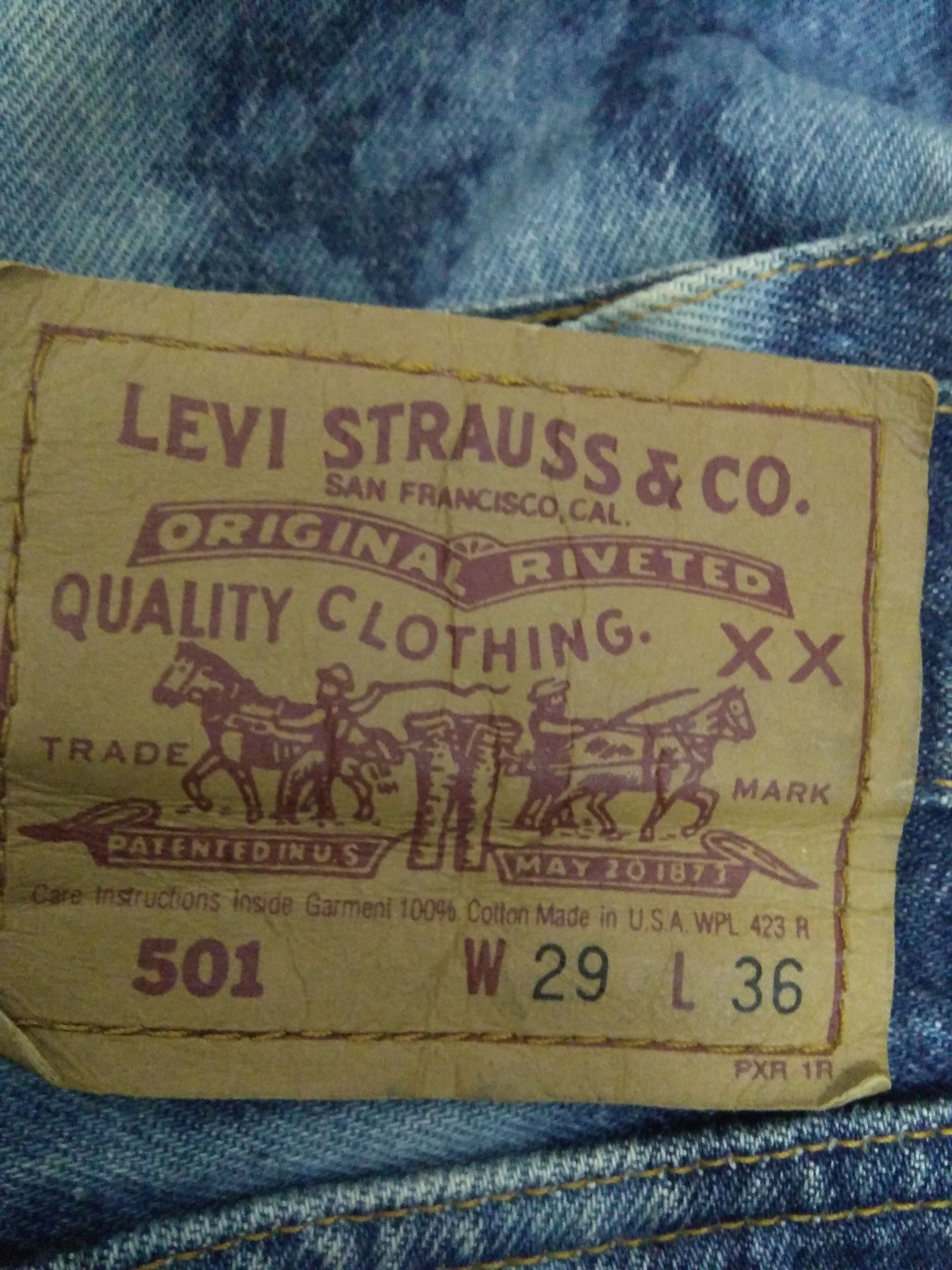 Levi's 1992 Levis 501 Acid Wash Button 555 USA (A773) waist 29 Size US 29 - 4 Thumbnail