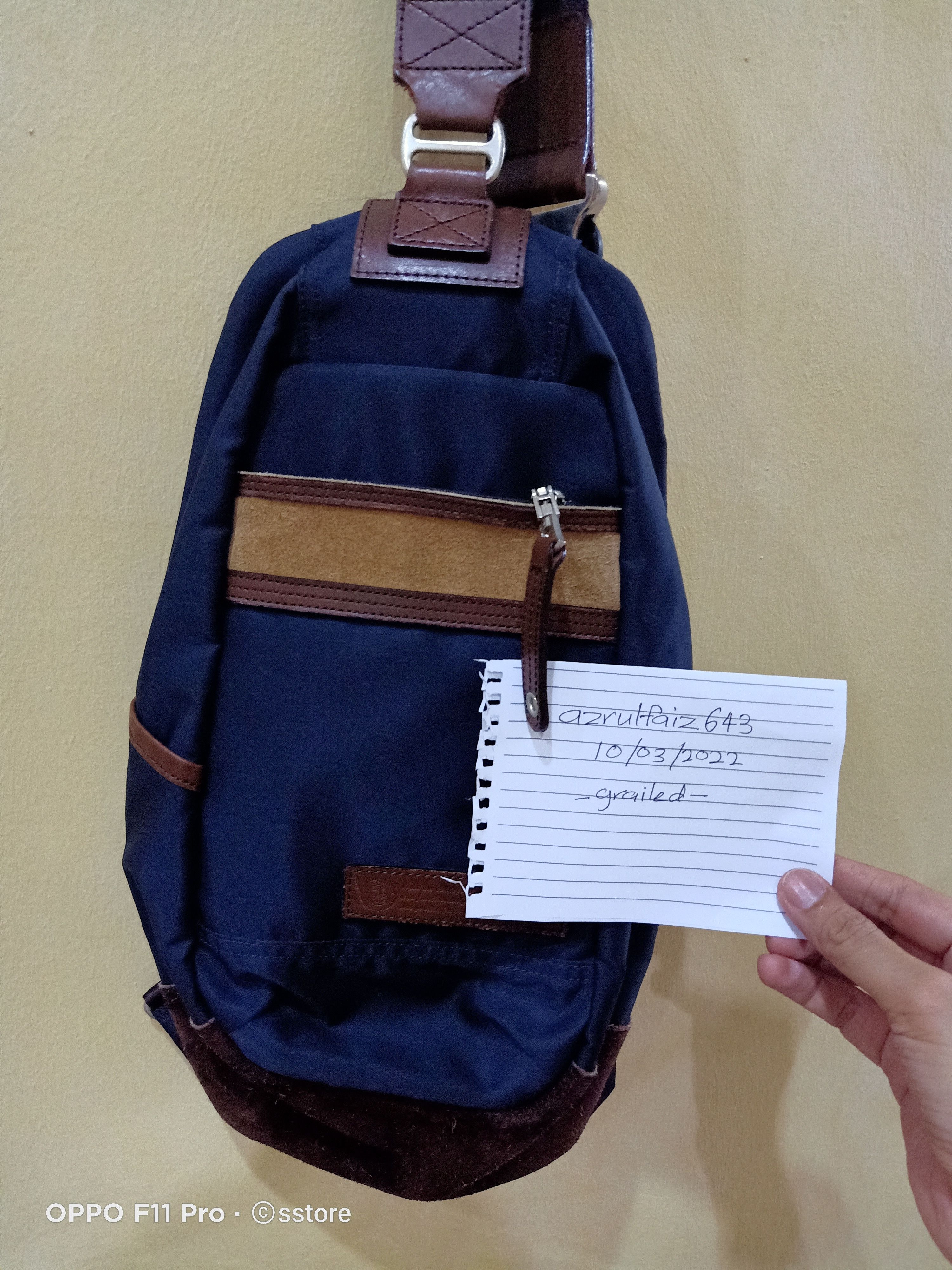 Masterpiece Crossbody Bag in Blue, Men's