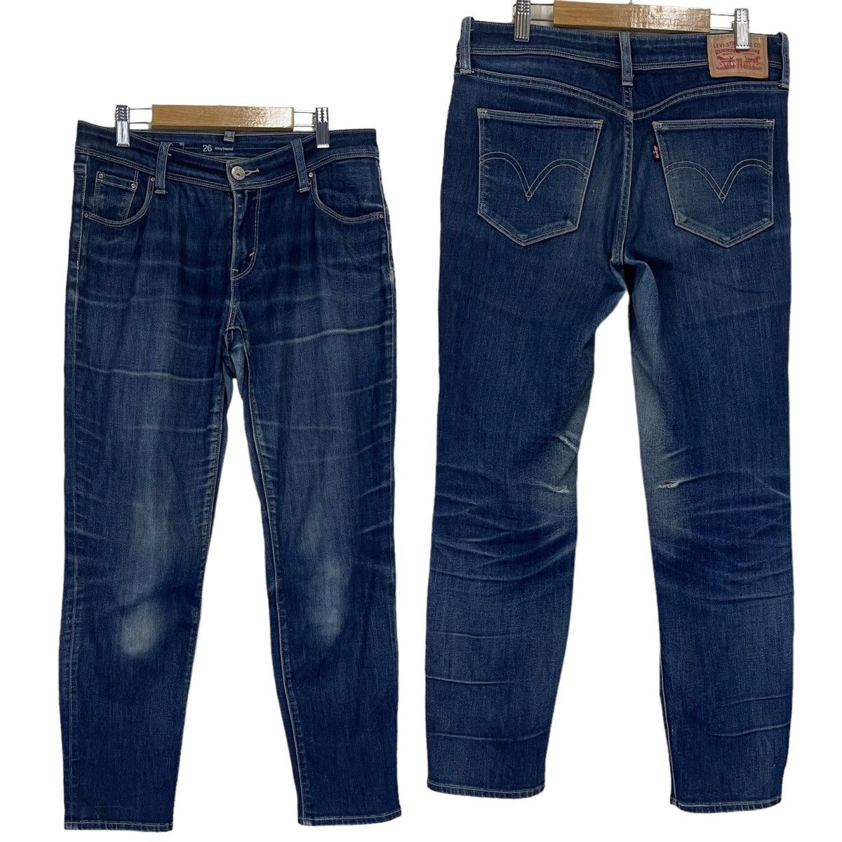 Levi's RIOT💥30x26.5 Levis Boyfriend Denim Faded Blue Skinny Jeans Size US 30 / EU 46 - 1 Thumbnail