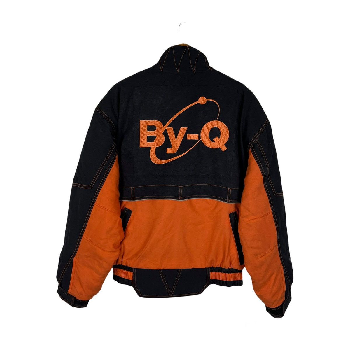 VINTAGE RACING BIKER JACKET By-Q BIG LOGO EMBROIDERED