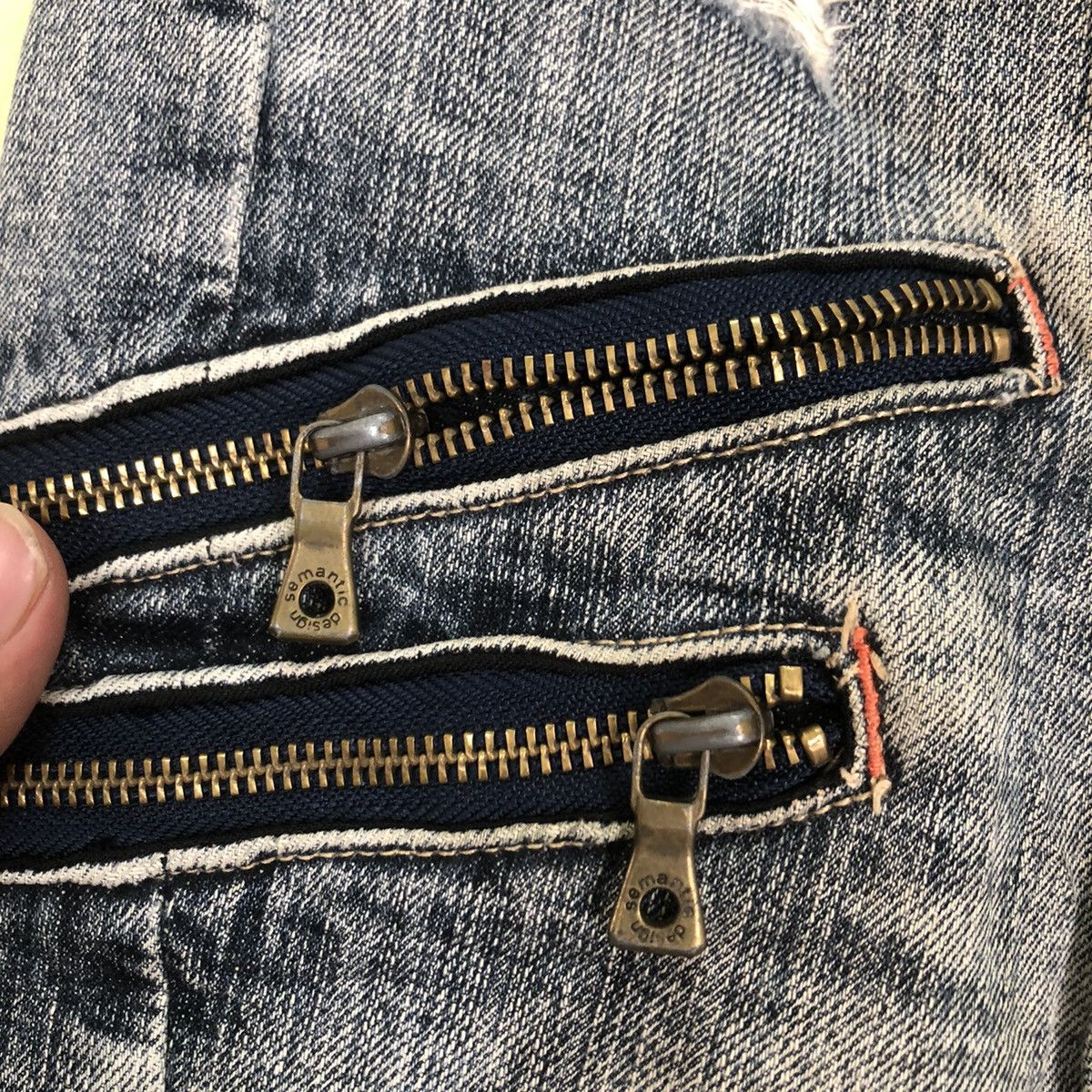 Japanese Brand Distressed Denim Semantic With Snake Pocket Size US 34 / EU 50 - 8 Thumbnail