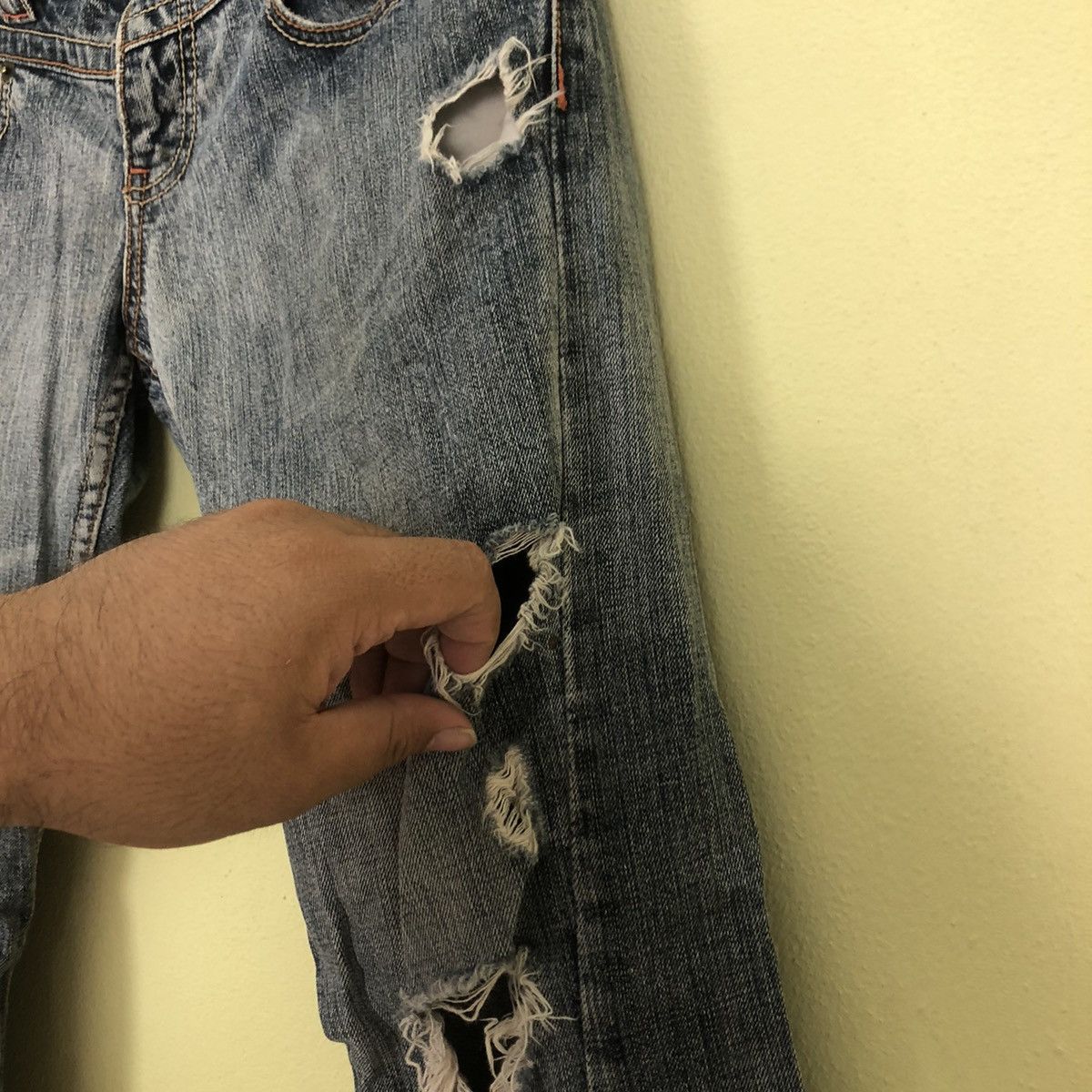 Japanese Brand Distressed Denim Semantic With Snake Pocket Size US 34 / EU 50 - 9 Thumbnail