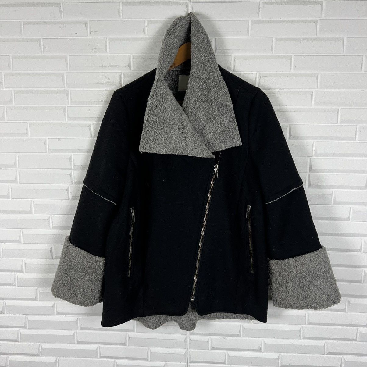 Japanese Brand DOUBLE BREAST WINTER JACKET MOUSSY ASYMMETRICAL DESIGN Size US M / EU 48-50 / 2 - 10 Thumbnail