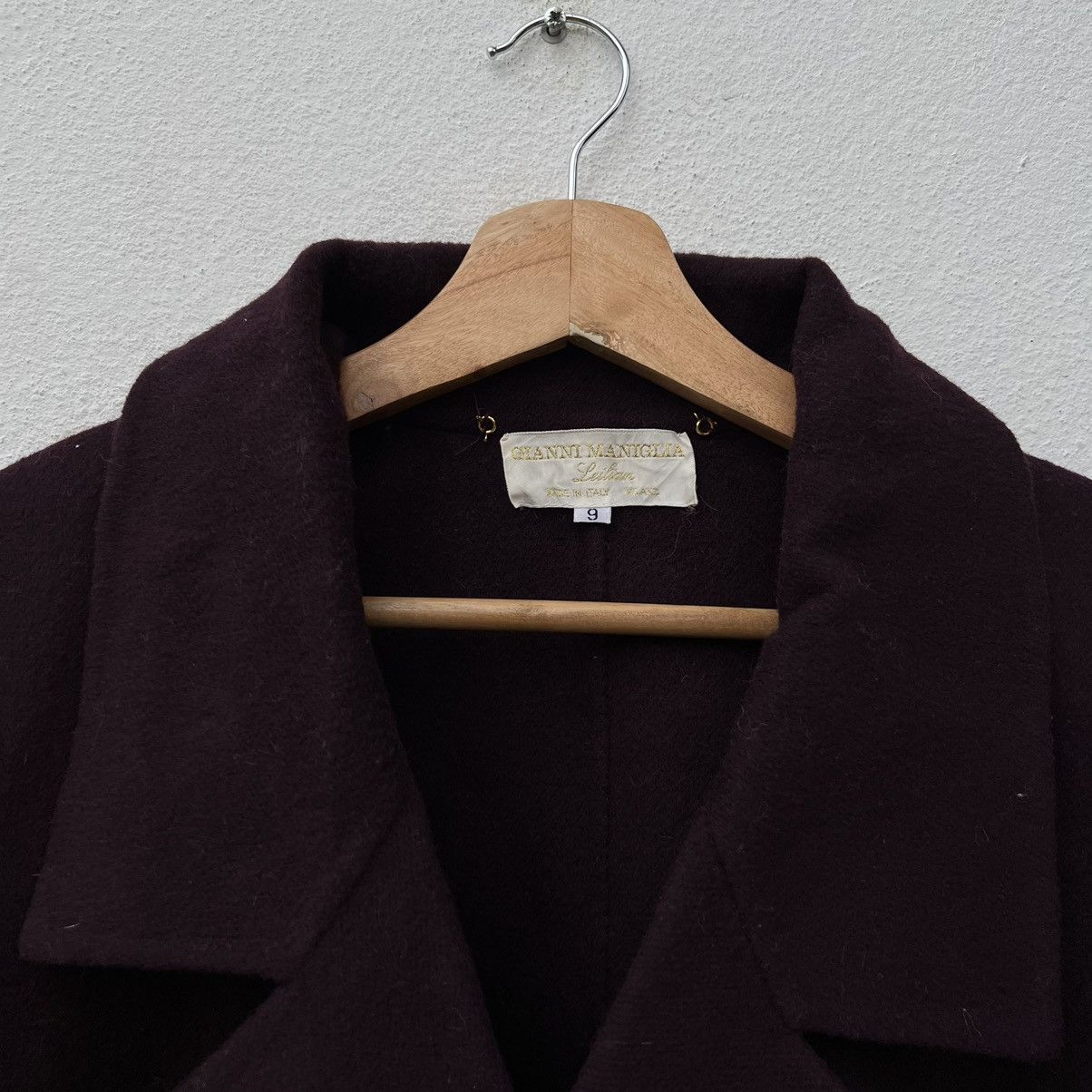 Designer WOOL LONG JACKET AGNONALANERIEGIANNI MANIGLIA MADE IN ITALY Size US L / EU 52-54 / 3 - 7 Thumbnail