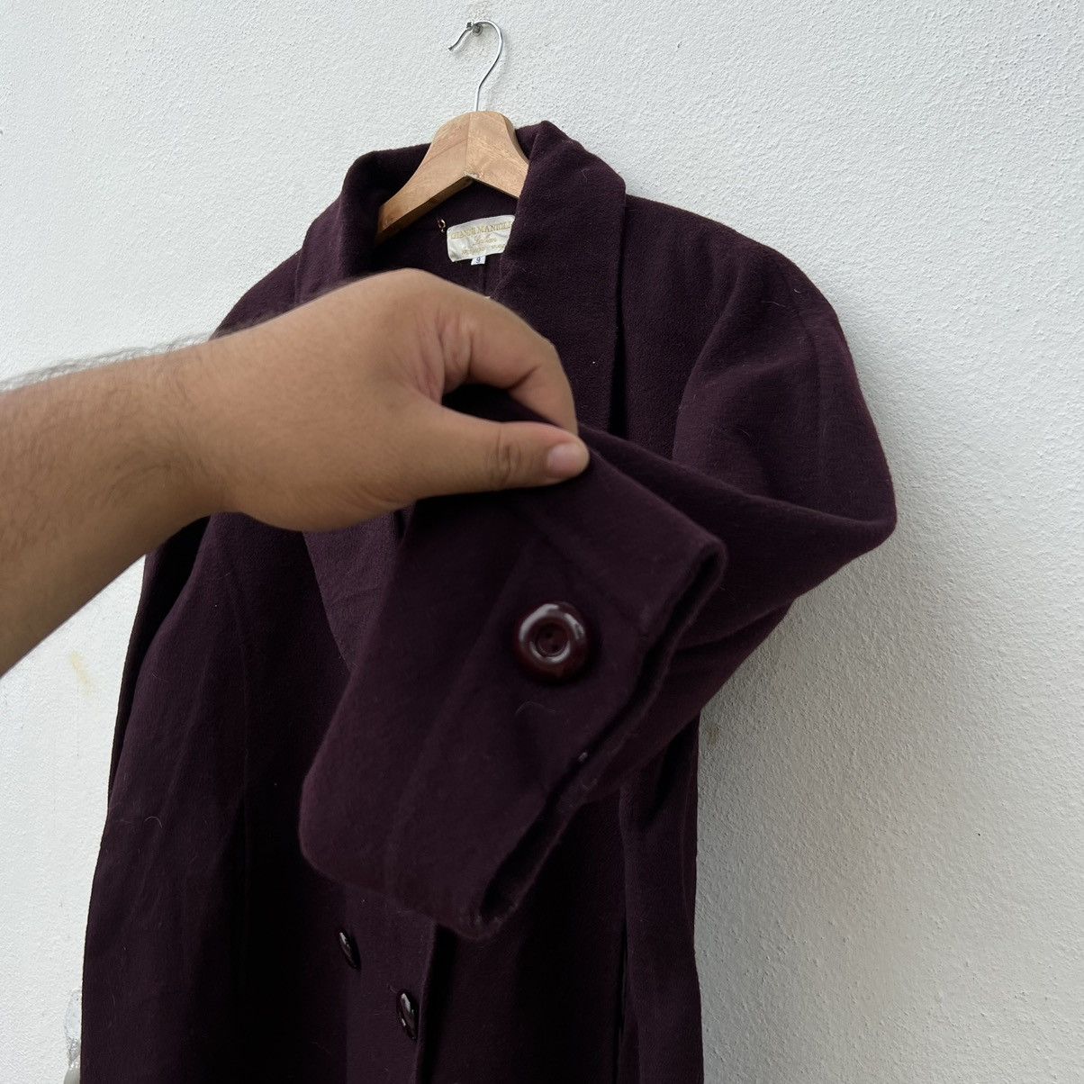 Designer WOOL LONG JACKET AGNONALANERIEGIANNI MANIGLIA MADE IN ITALY Size US L / EU 52-54 / 3 - 6 Thumbnail
