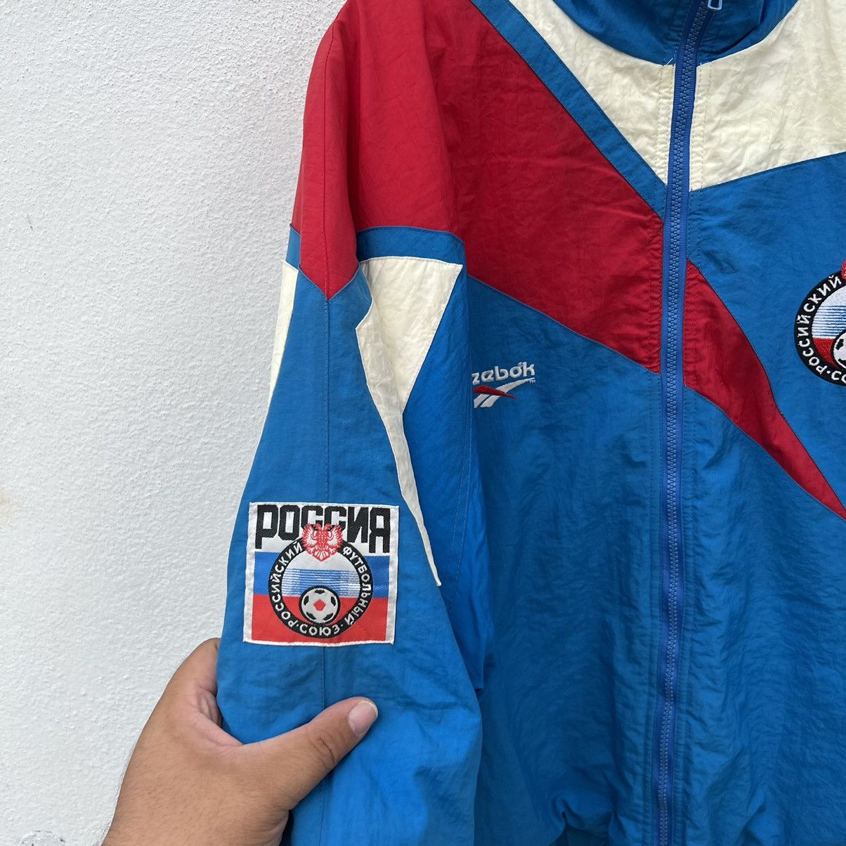 Japanese Brand VINTAGE REEBOK POCCNA SOCCER FEDERATION BIG LOGO JACKET Size US L / EU 52-54 / 3 - 6 Thumbnail