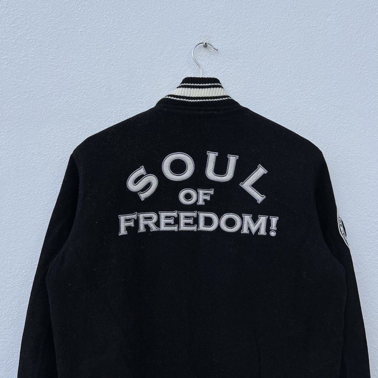 Japanese Brand RARE VARSITY JACKET SOUL OF FREEDOM BIG LOGO WOOL Size US M / EU 48-50 / 2 - 13 Thumbnail