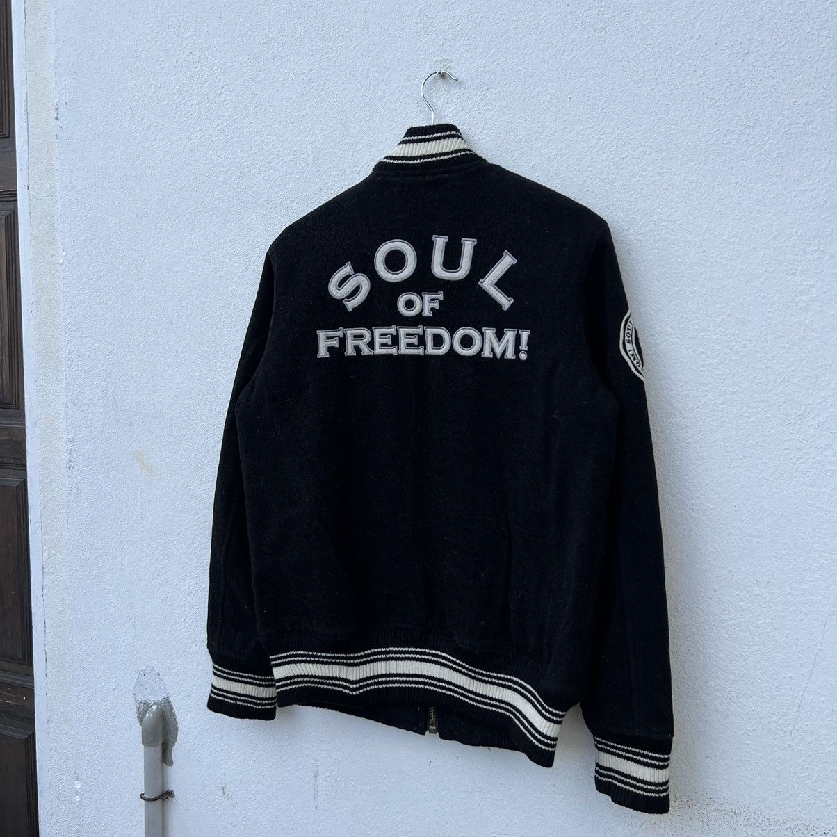 Japanese Brand RARE VARSITY JACKET SOUL OF FREEDOM BIG LOGO WOOL Size US M / EU 48-50 / 2 - 12 Thumbnail