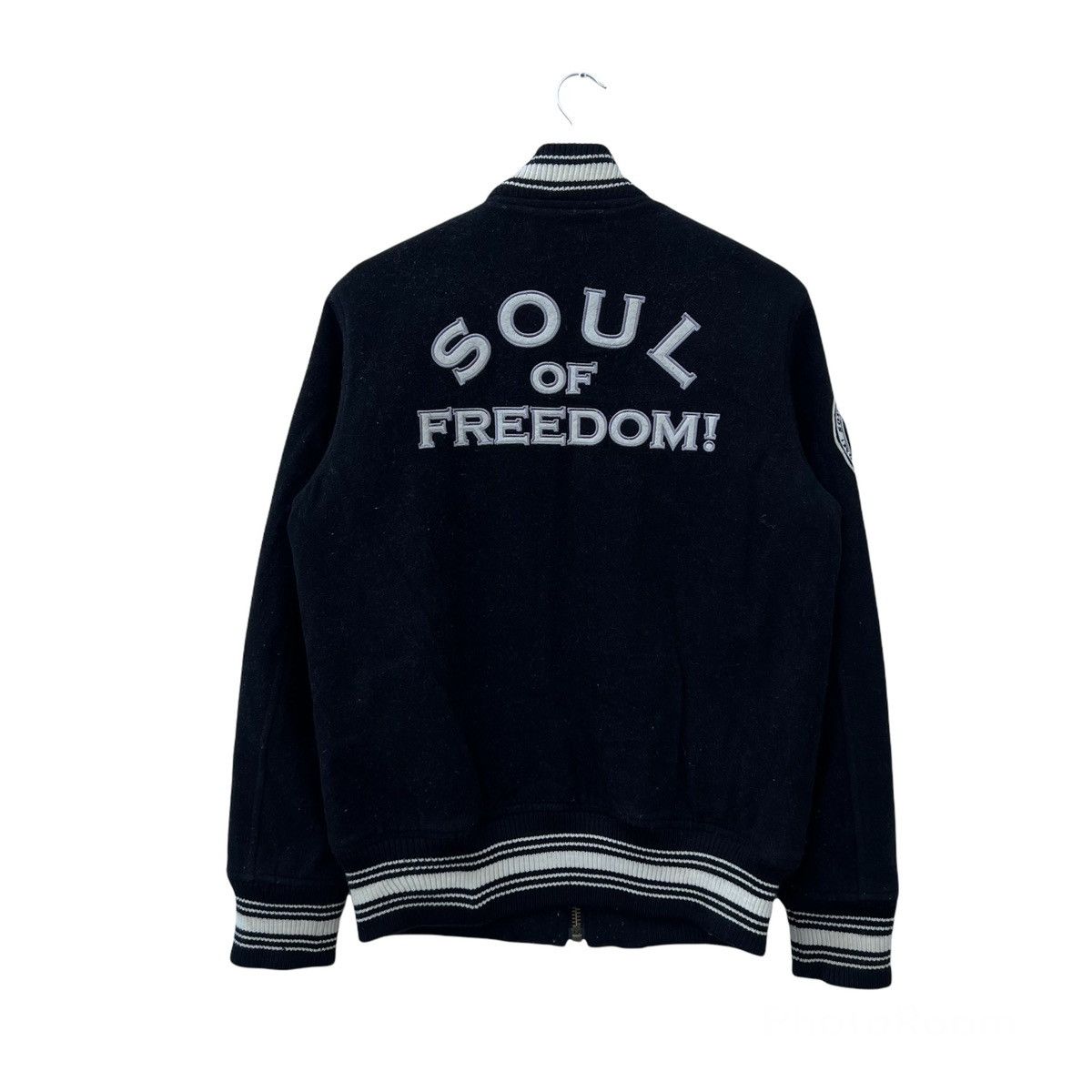 Japanese Brand RARE VARSITY JACKET SOUL OF FREEDOM BIG LOGO WOOL Size US M / EU 48-50 / 2 - 2 Thumbnail