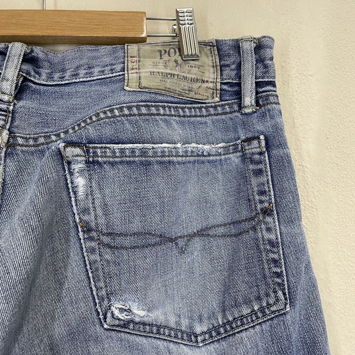 Polo Ralph Lauren 90s Polo Ralph Lauren Distressed Light Blue Wash Denim Size US 34 / EU 50 - 11 Thumbnail