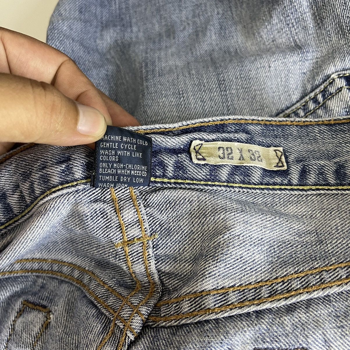 Polo Ralph Lauren 90s Polo Ralph Lauren Distressed Light Blue Wash Denim Size US 34 / EU 50 - 15 Thumbnail
