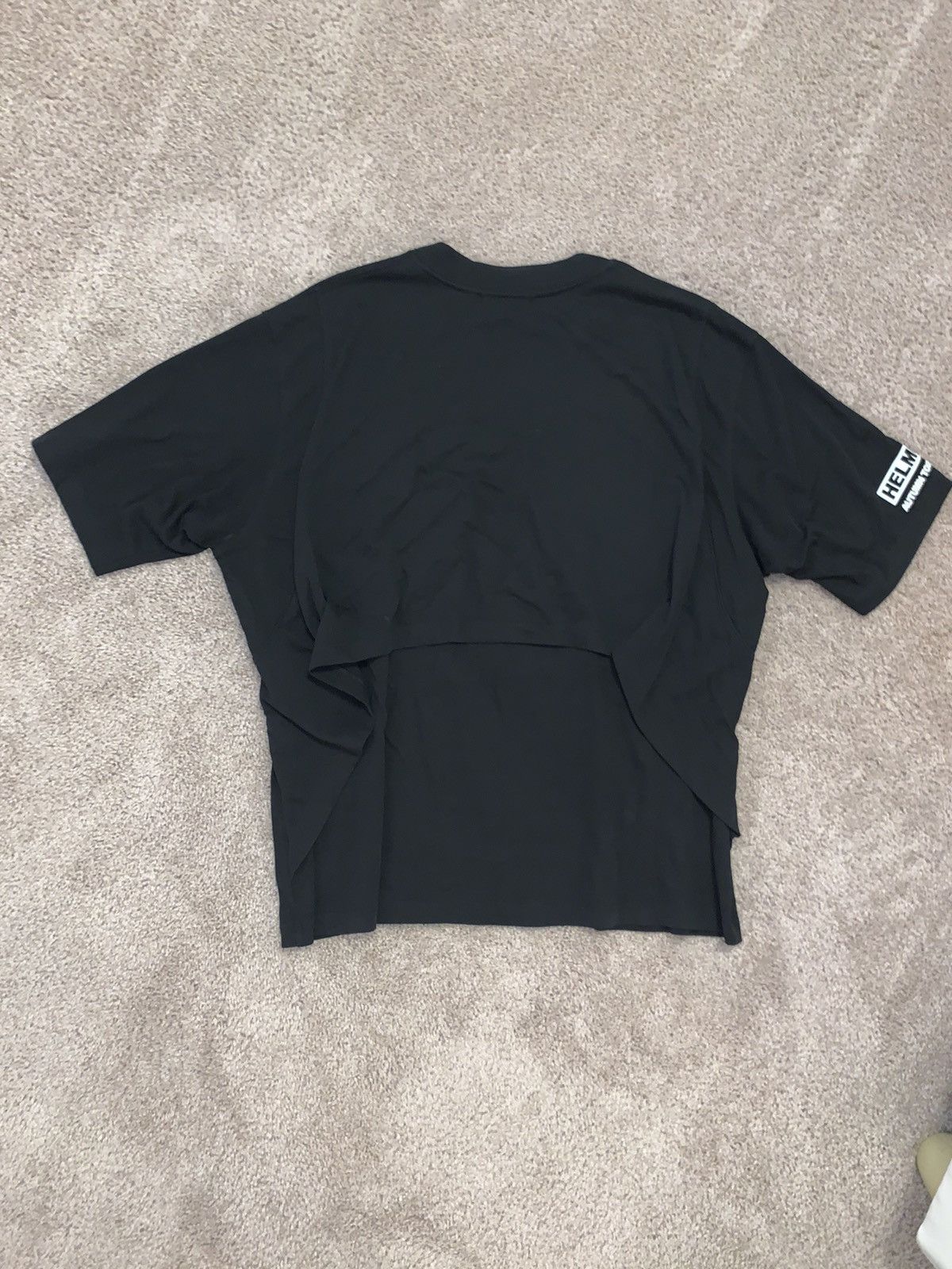 Helmut Lang TECHNO JUNGLE HELMUT TOUR 2018 DRAPED MOCK NECK BOX TEE Size US XL / EU 56 / 4 - 2 Thumbnail
