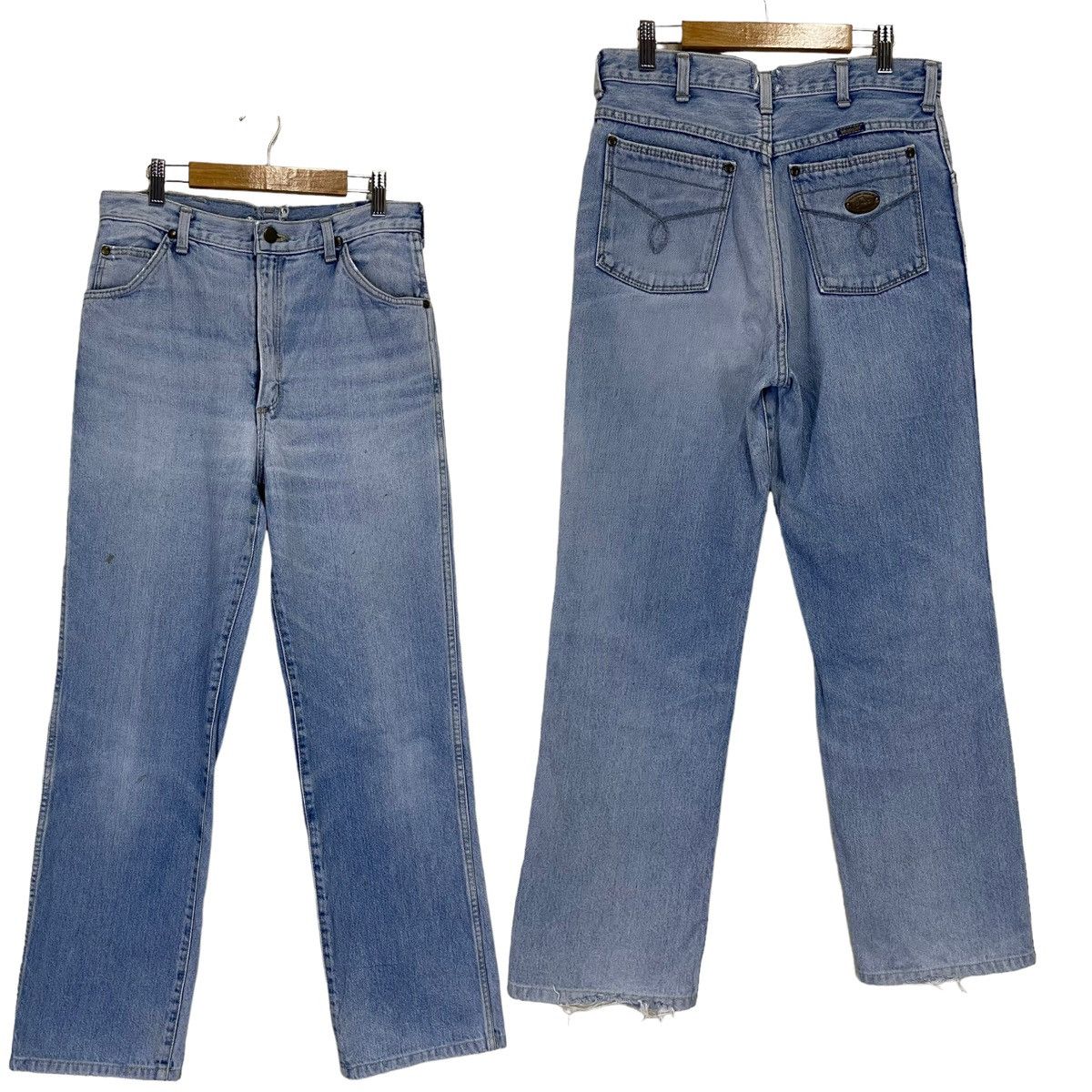 Other Vintage 90s Wrangler Distressed Faded Blue Jeans 28x28.5 Size US 28 / EU 44 - 1 Thumbnail