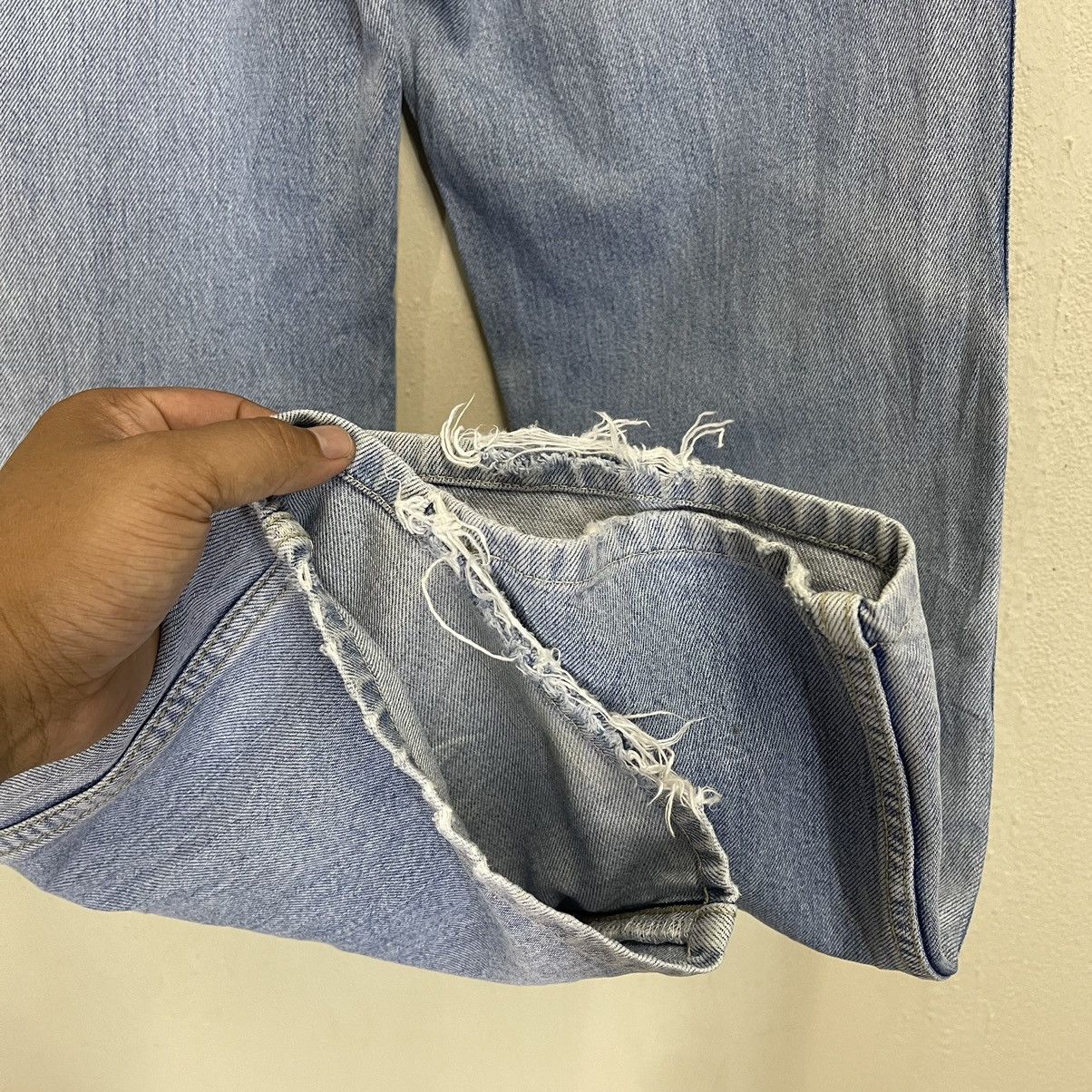 Other Vintage 90s Wrangler Distressed Faded Blue Jeans 28x28.5 Size US 28 / EU 44 - 15 Thumbnail