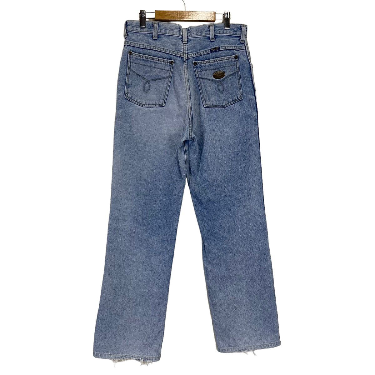 Other Vintage 90s Wrangler Distressed Faded Blue Jeans 28x28.5 Size US 28 / EU 44 - 10 Thumbnail